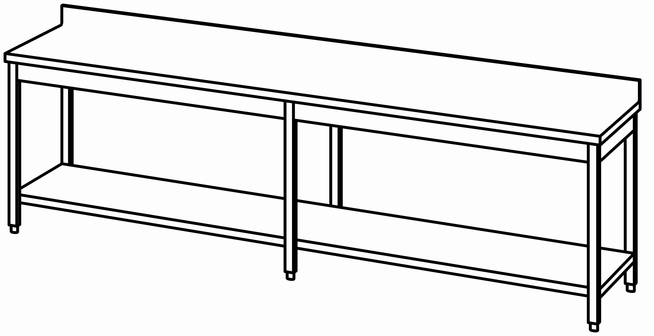 Arbeitstisch 3000x700, GB, mit Aufk.
