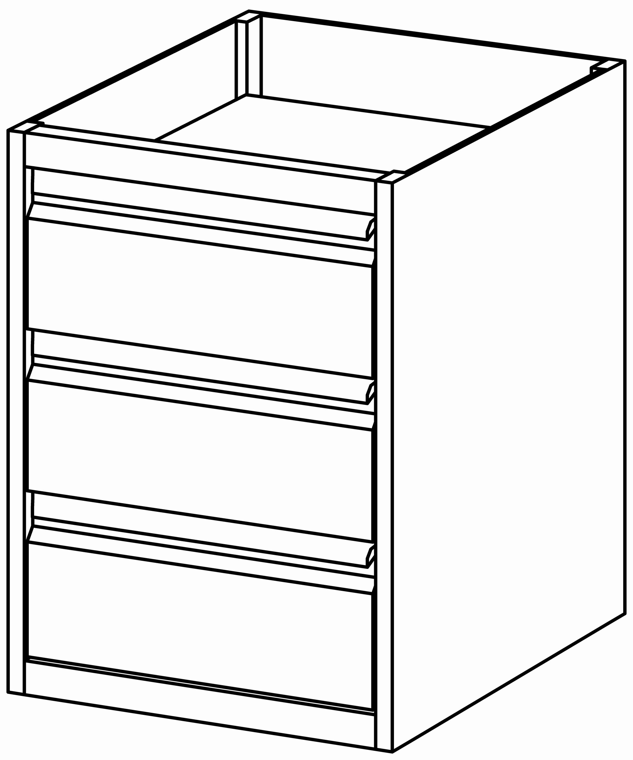 3er-Schubladenblock 400 für Tische T 600