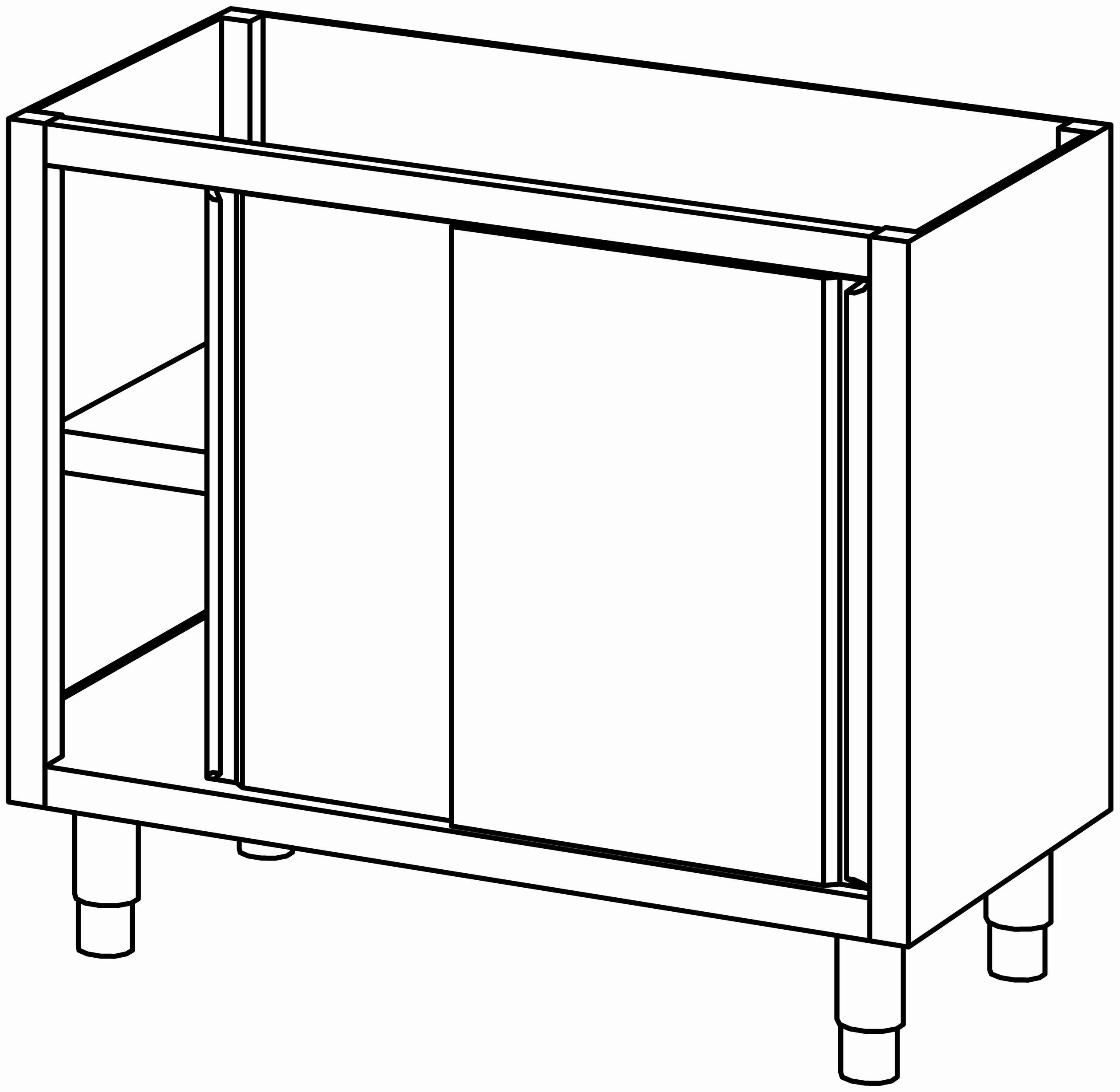 Schrankunterbau mit Schiebetür 1000x580