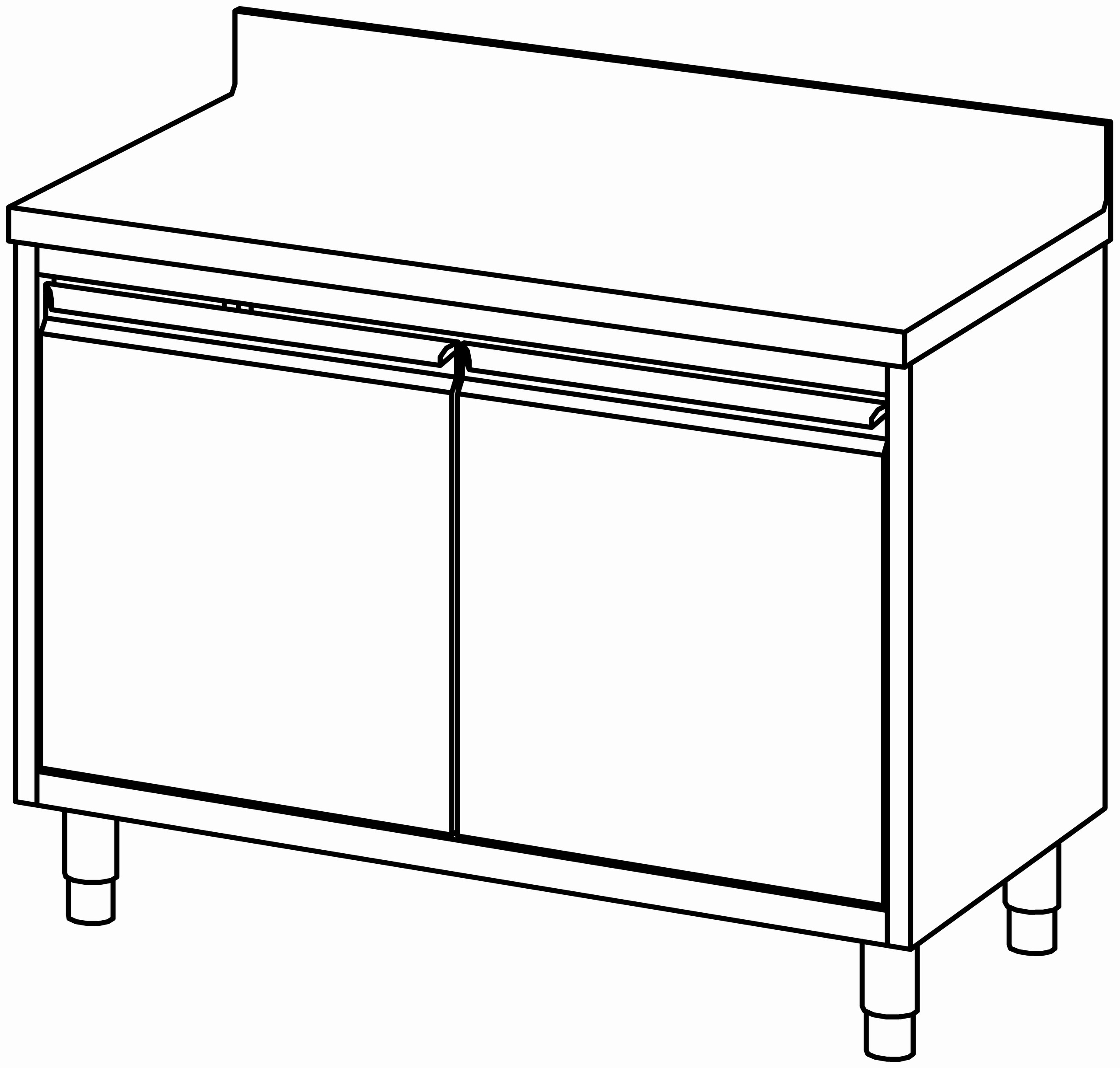 Arbeitsschrank 1200x700, F-Tür, mit AK
