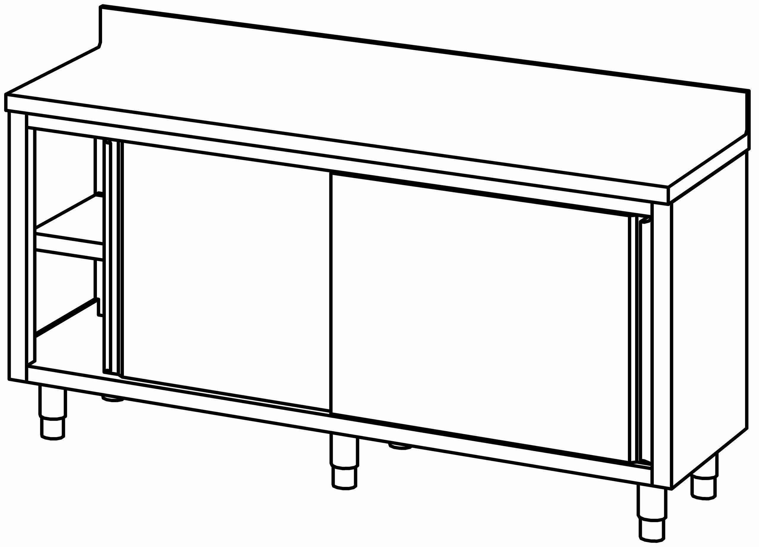 Arbeitsschrank 1800x600, S-Tür, mit AK