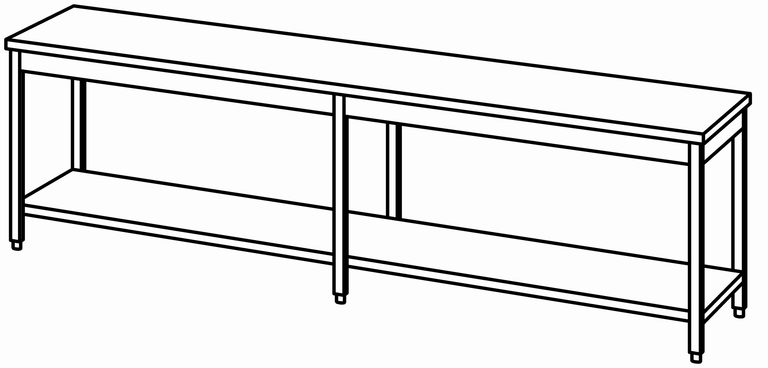Arbeitstisch 3000x700, GB, ohne Aufk.