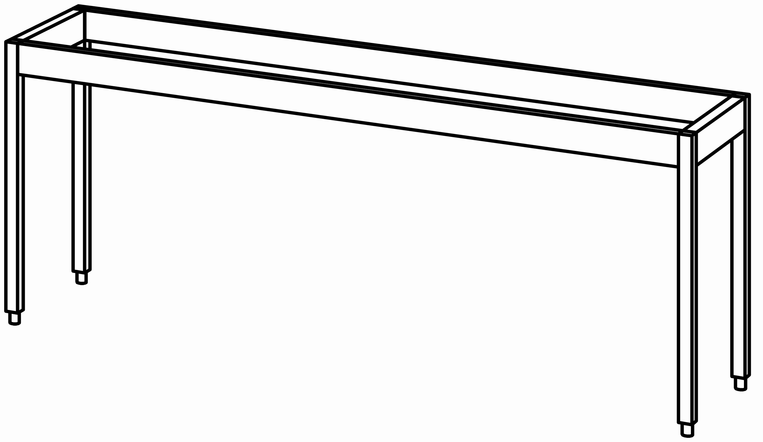Unterbau-Arbeitstisch offen 2200x560