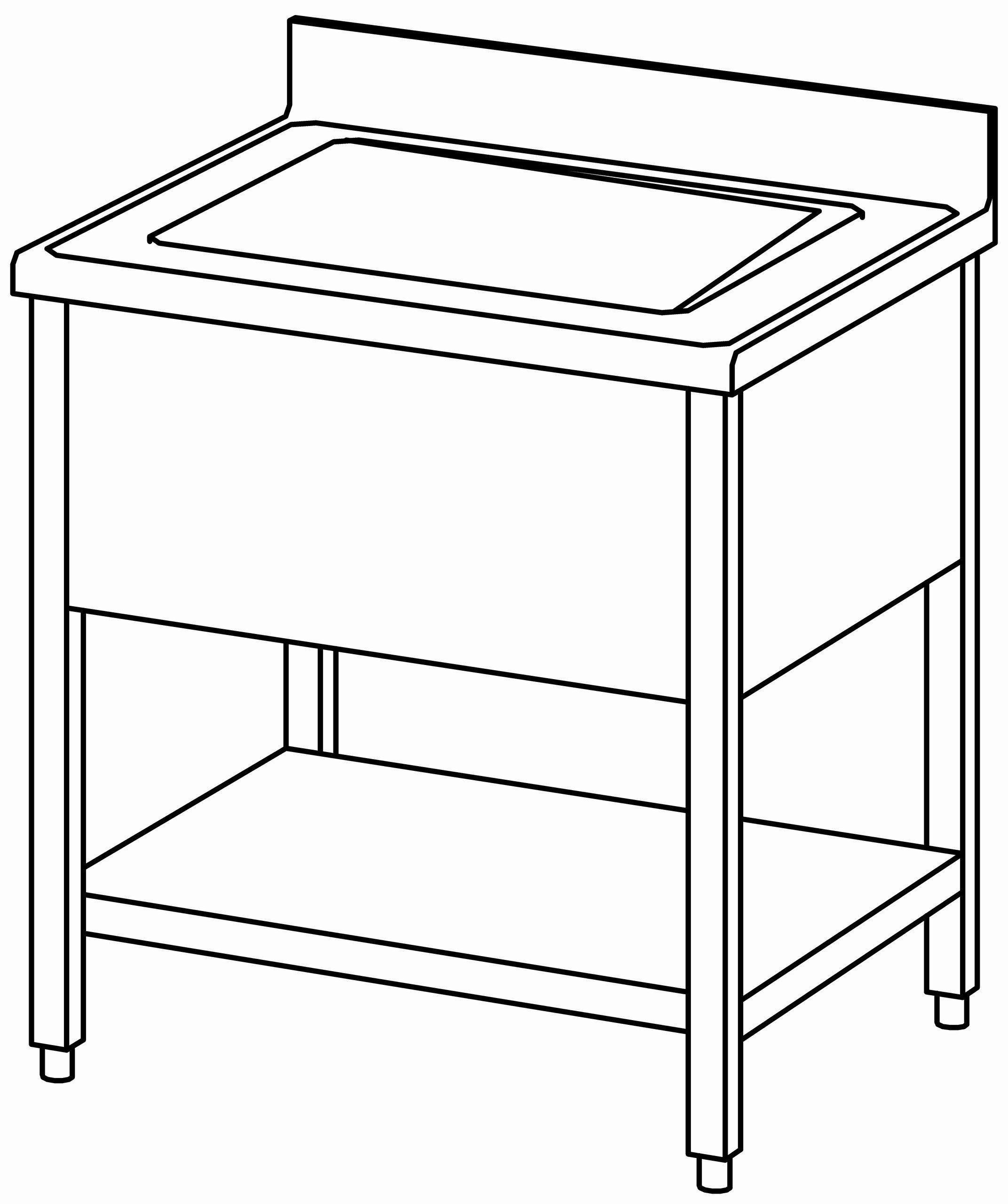 Spültisch offen 800x700, GB, 1 Becken