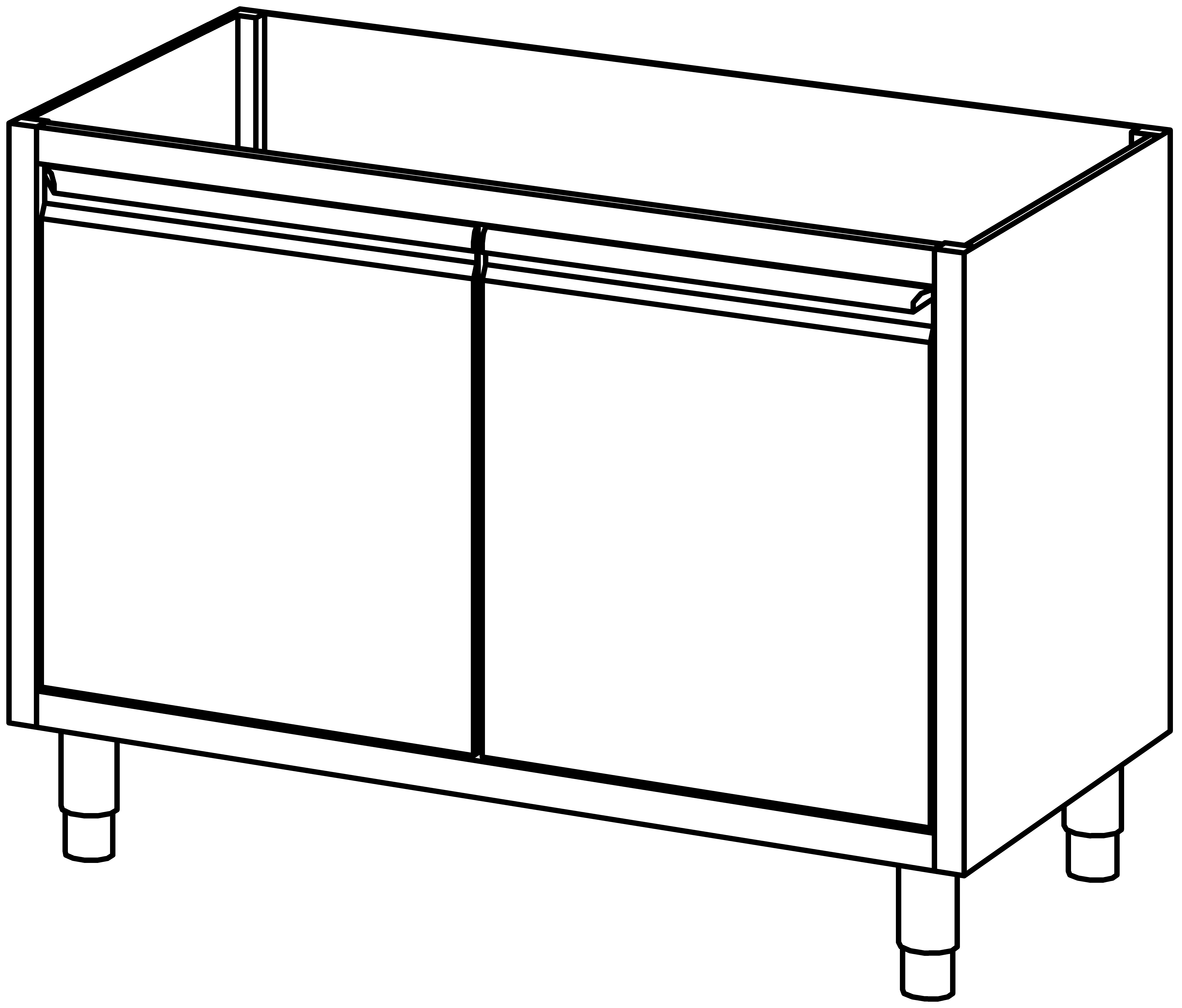 Schrankunterbau mit Flügeltür 1200x680