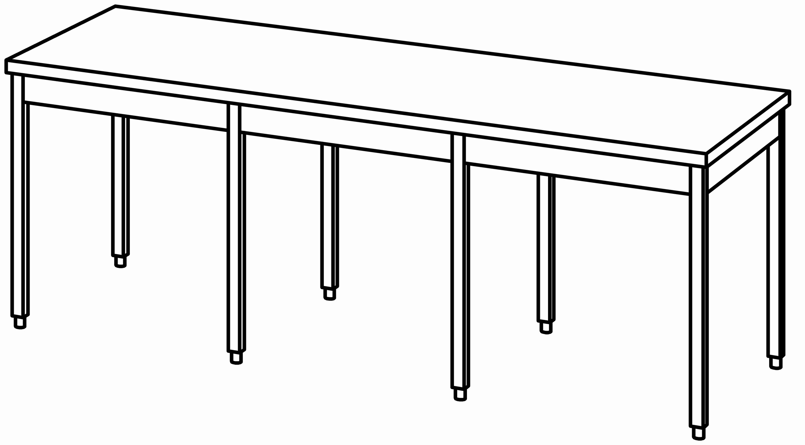 Arbeitstisch 2400x900, ohne Aufkantung