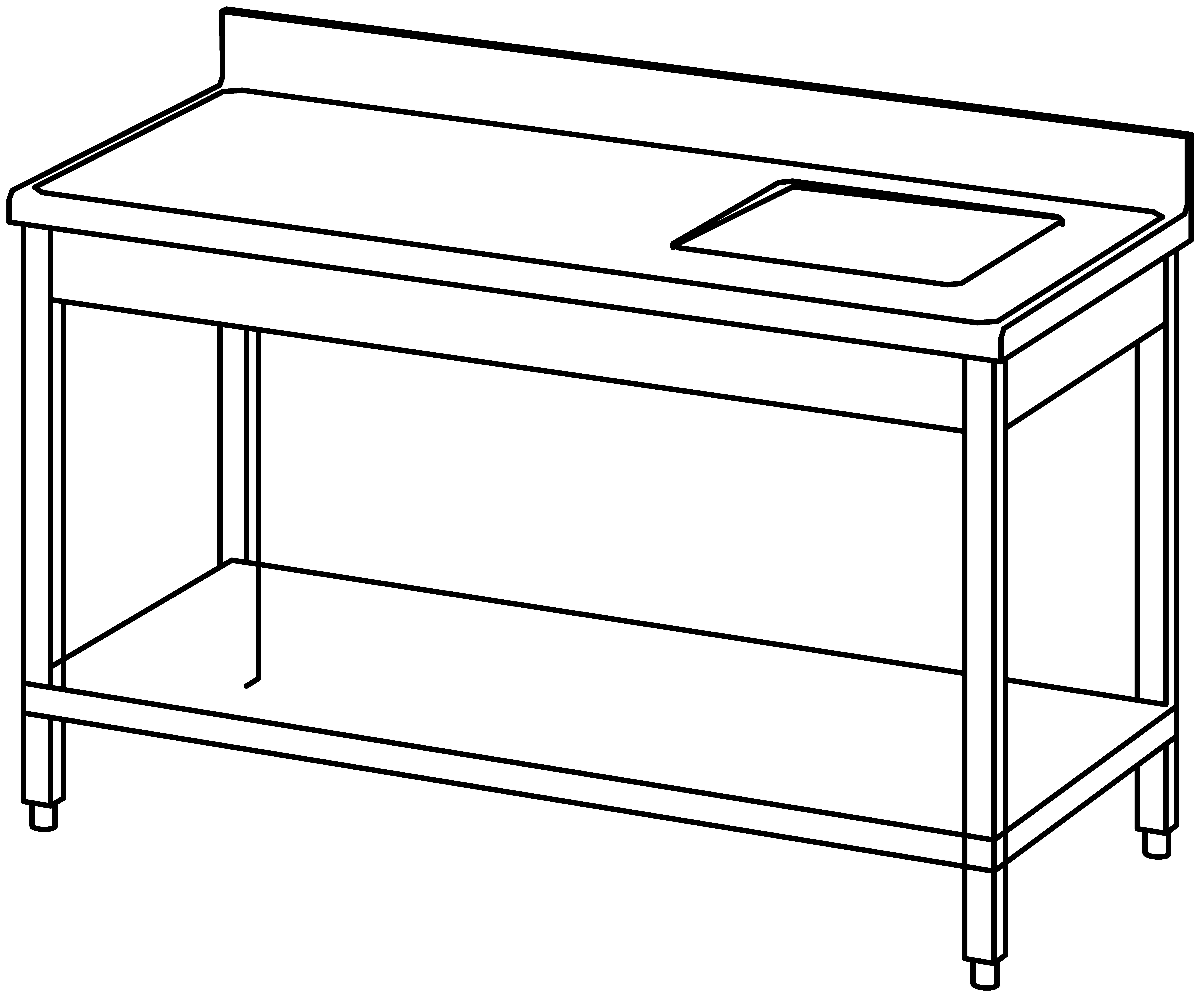 Arbeitstisch 1400x700, GB, Becken rechts