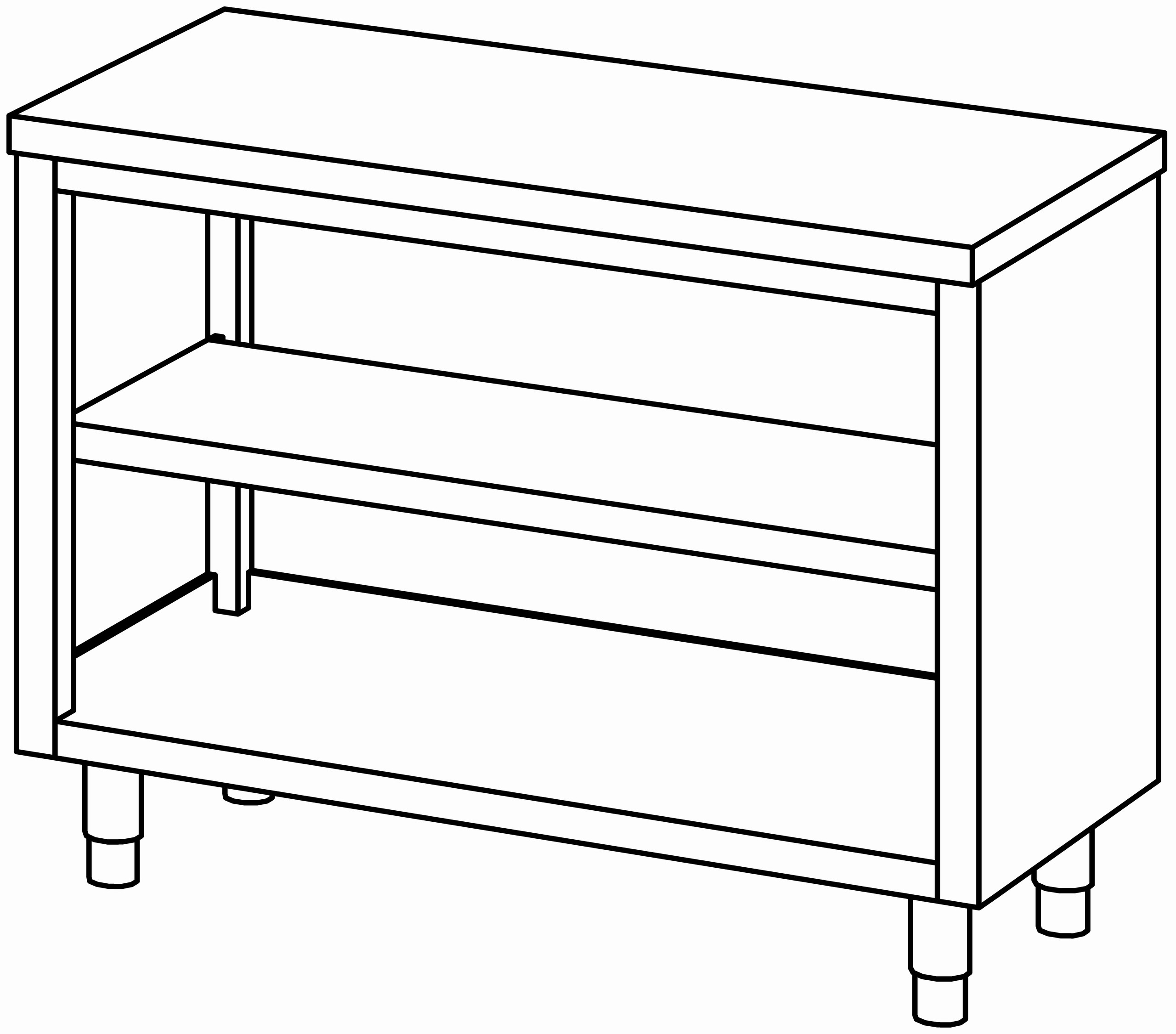 Arbeitsschrank 1200x600, offen, ohne AK
