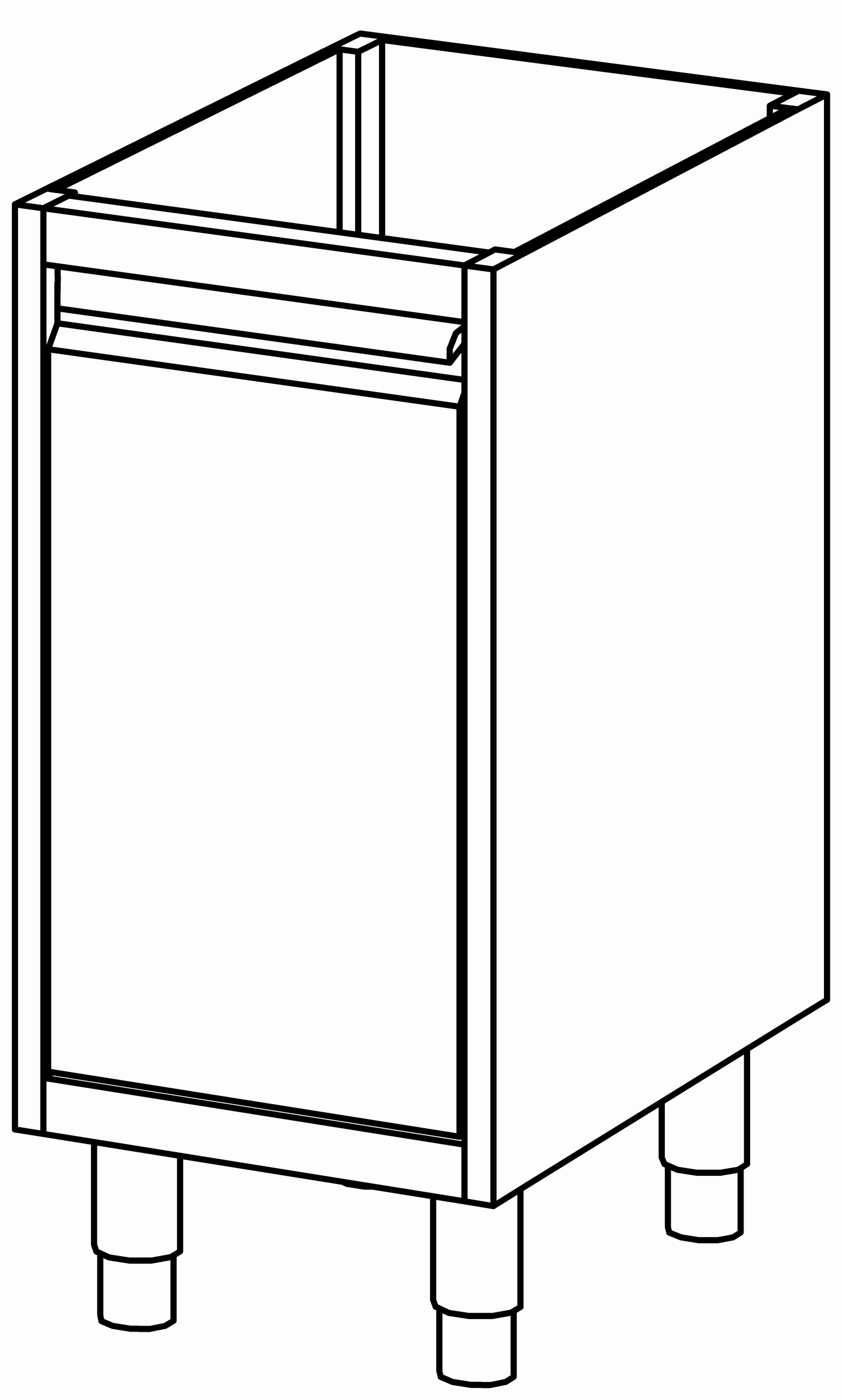 Schrankunterbau mit Flügeltür 400x680
