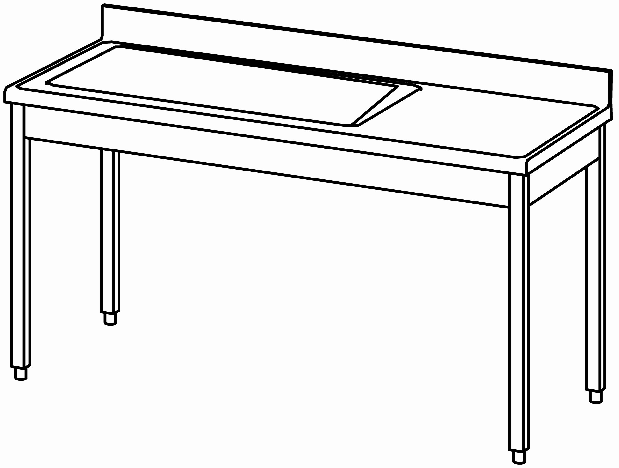 Arbeitstisch 1600x700, GN-Becken links