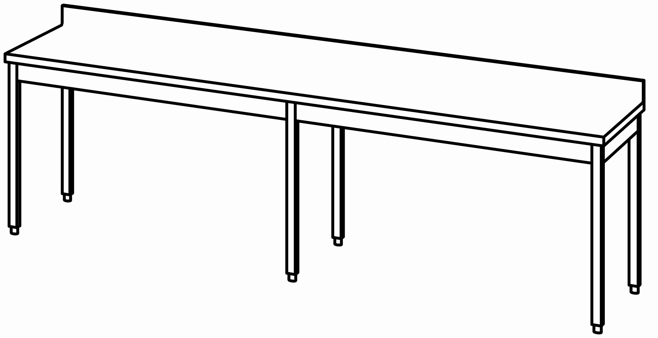 Arbeitstisch 3000x700, mit Aufkantung