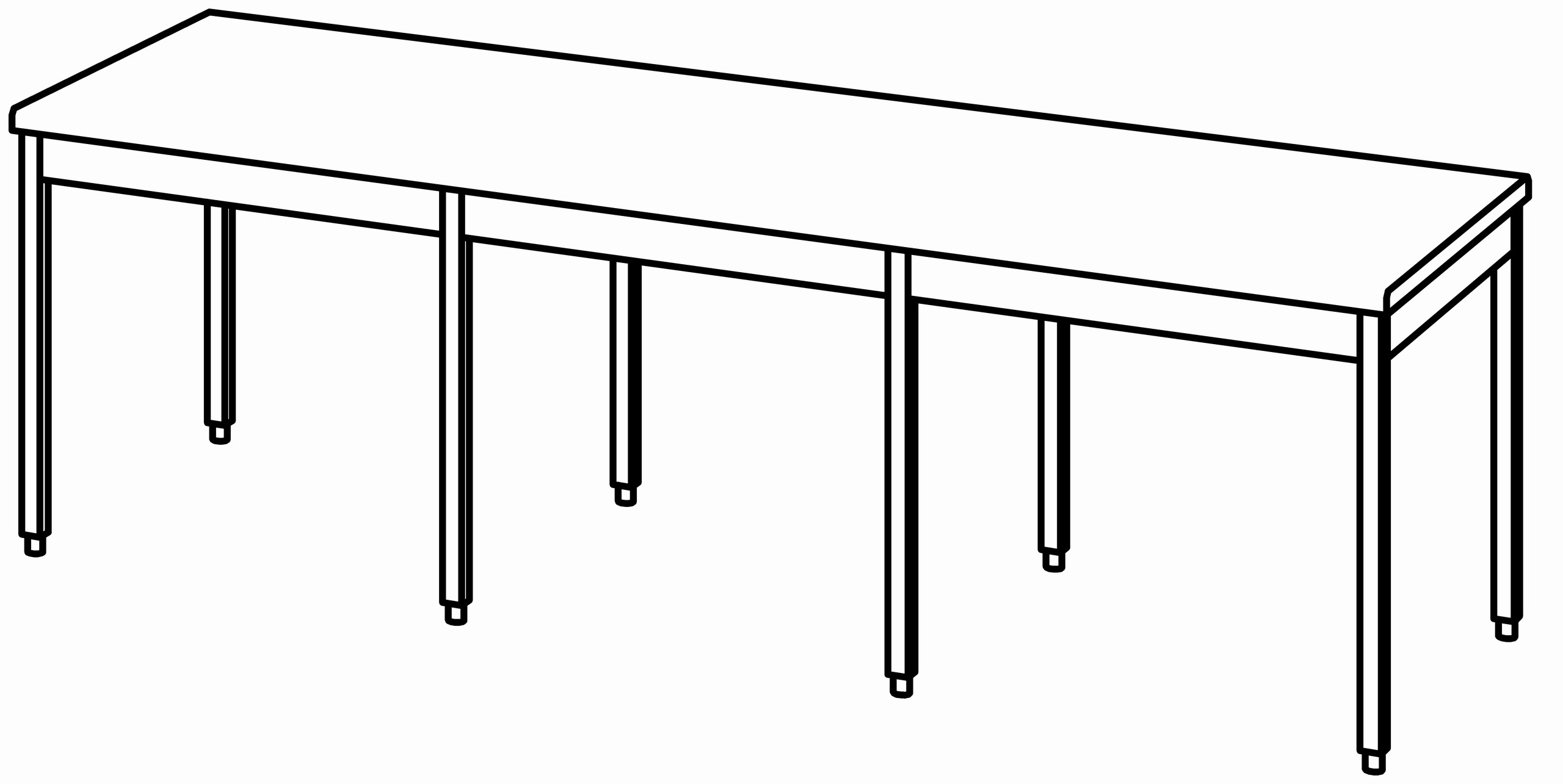 Arbeitstisch 2800x1000, ohne Aufkantung