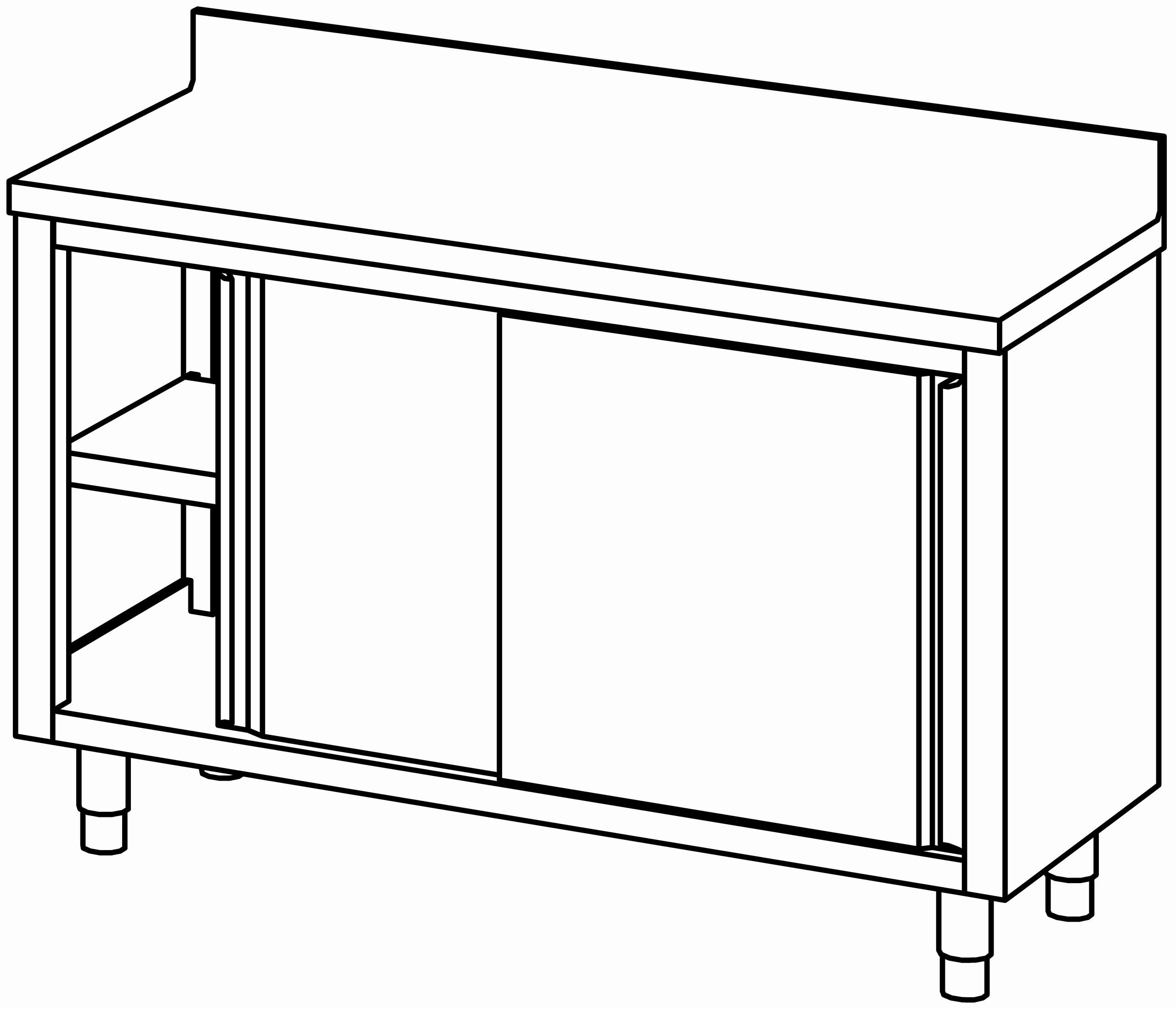 Arbeitsschrank 1400x600, S-Tür, mit AK