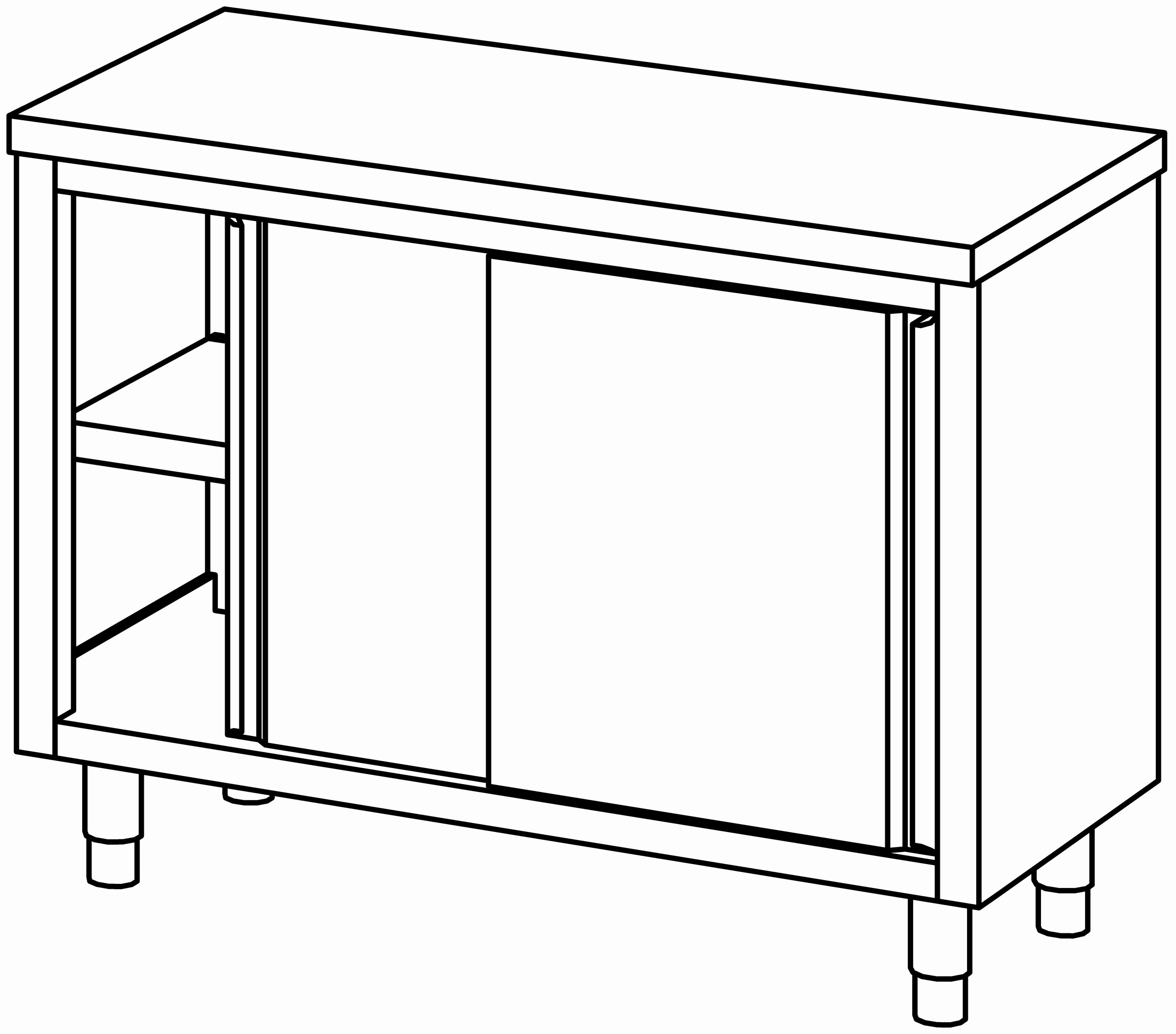 Arbeitsschrank 1200x600, S-Tür, ohne AK