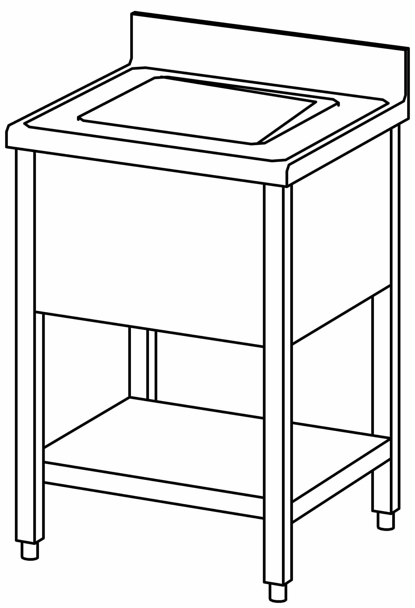 Spültisch offen 600x600, GB, 1 Becken