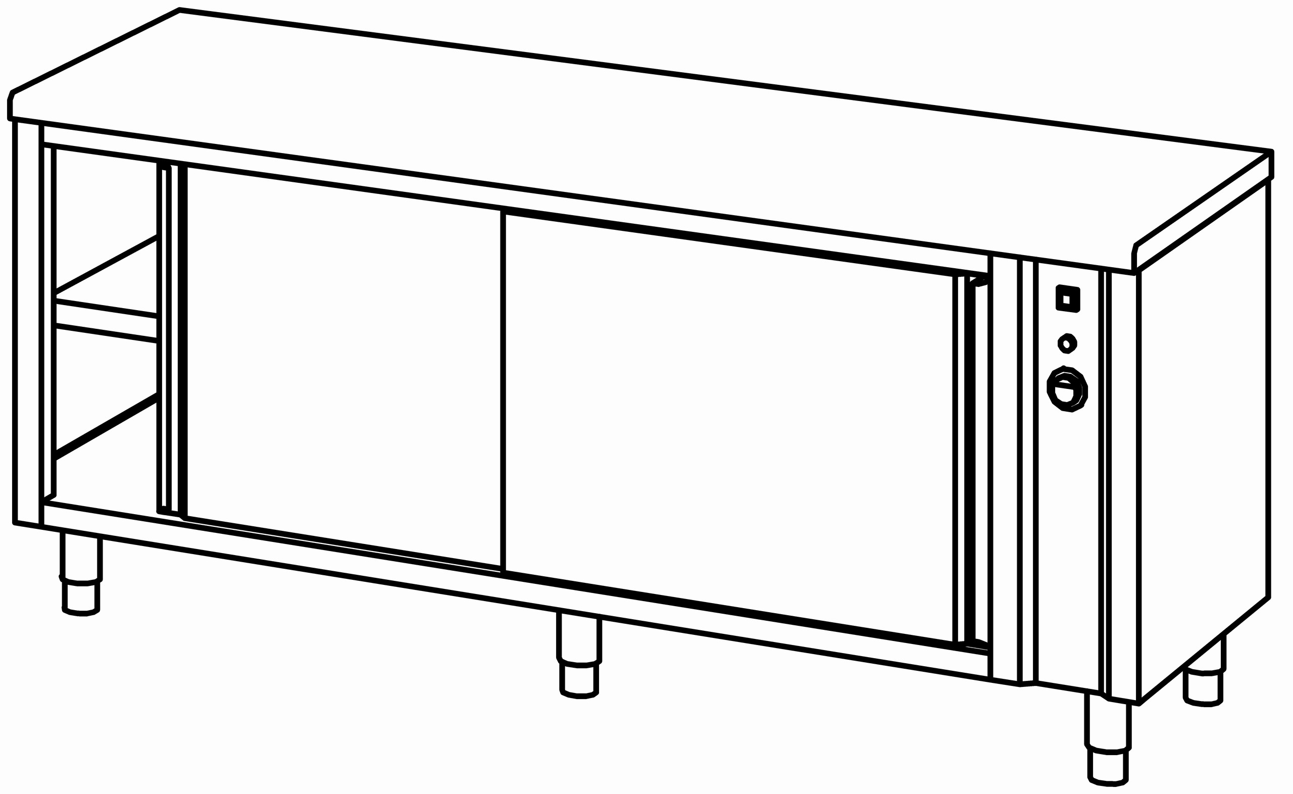 Wärmeschrank 2000x700, S-Tür, ohne AK