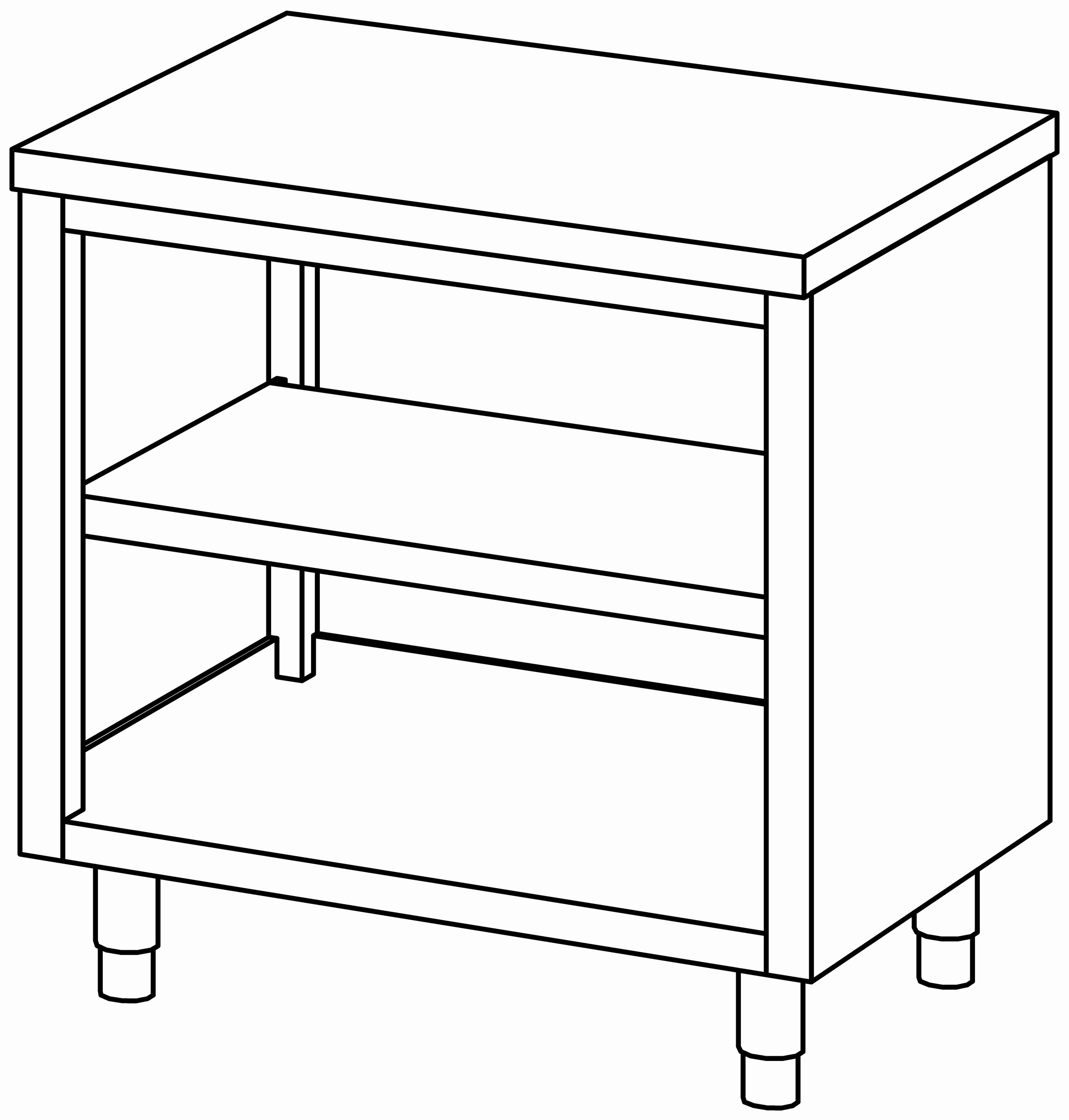 Arbeitsschrank 900x700, offen, ohne AK