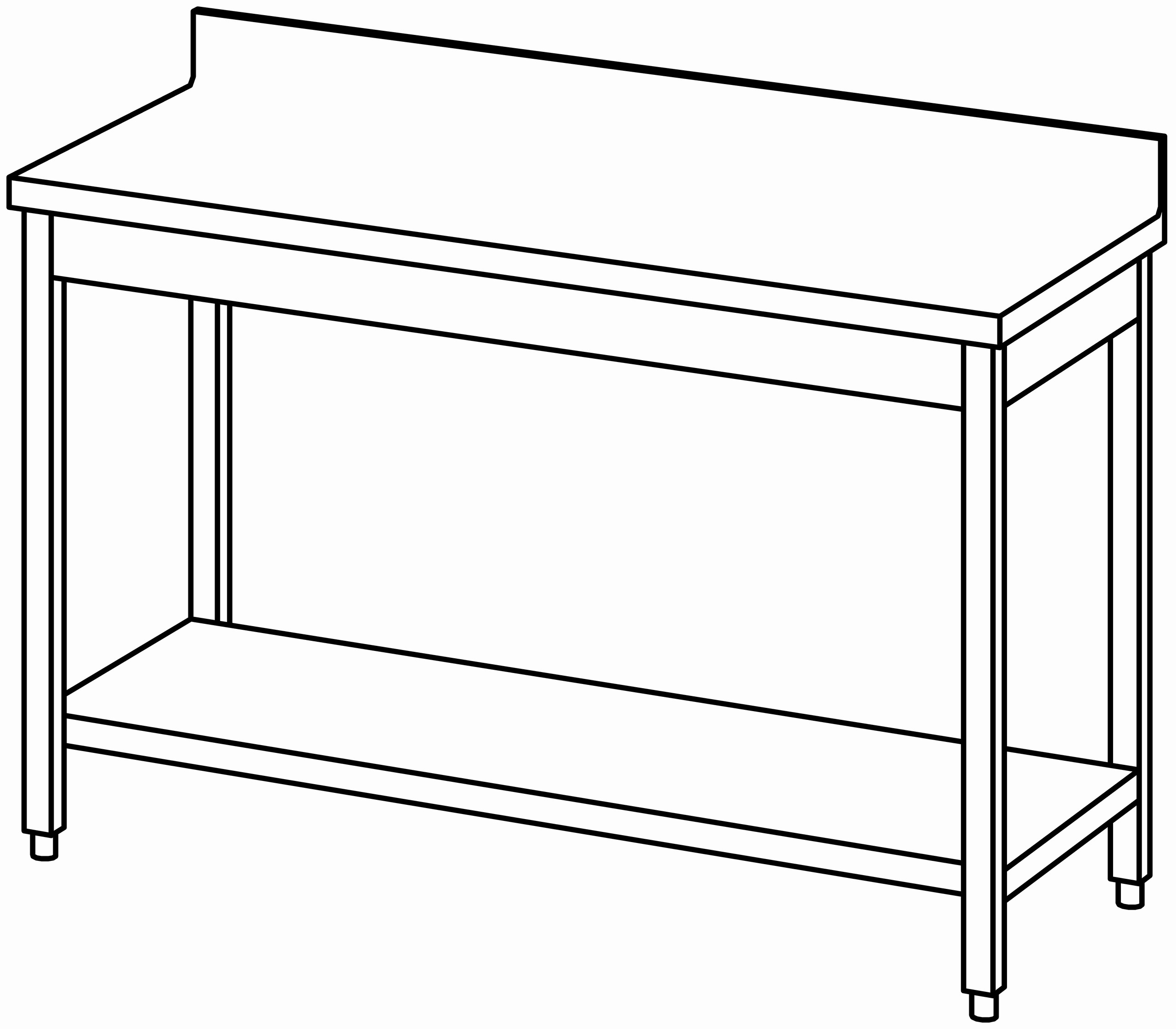 Arbeitstisch 1400x600, GB, mit Aufk.