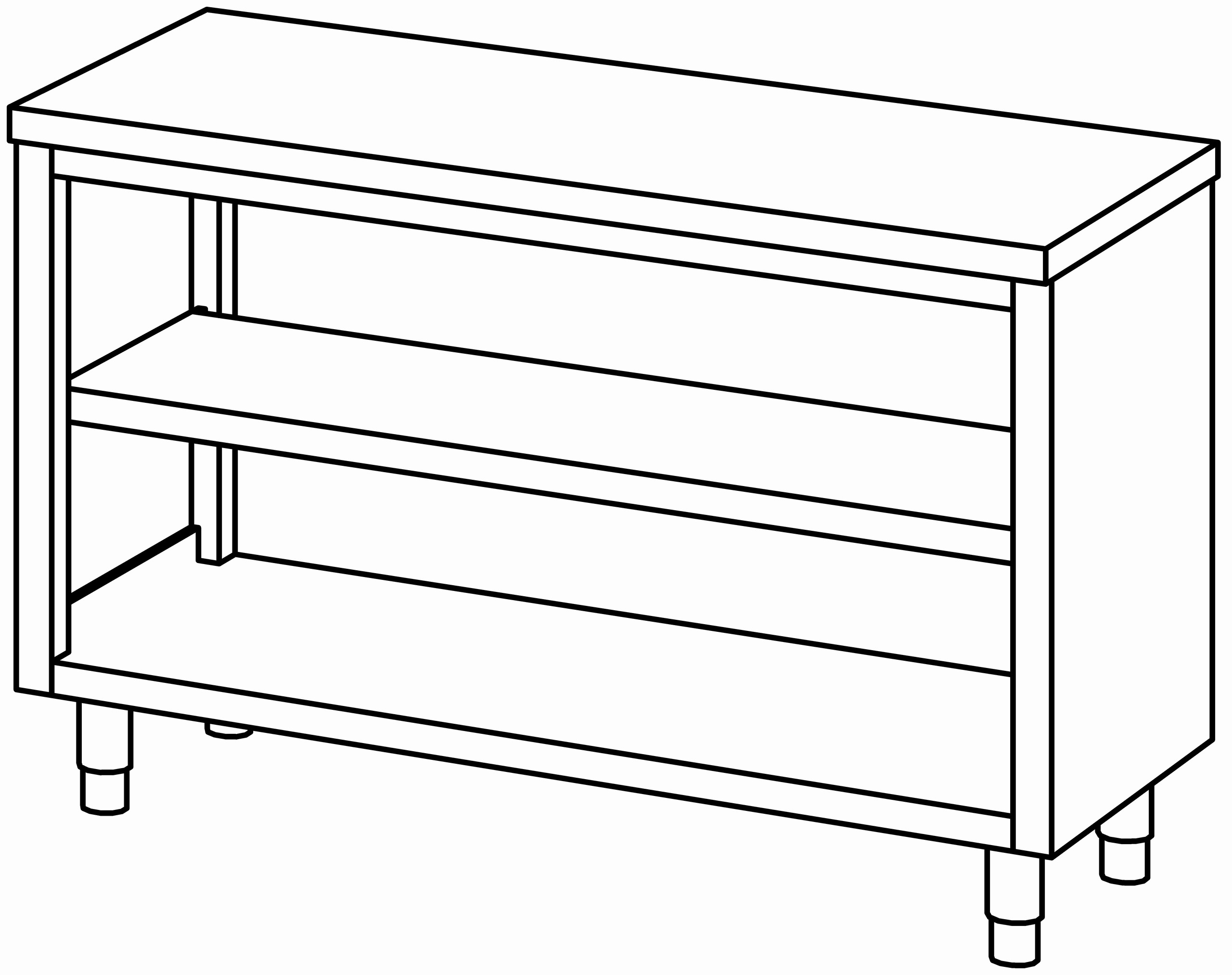 Arbeitsschrank 1400x600, beidseit. offen