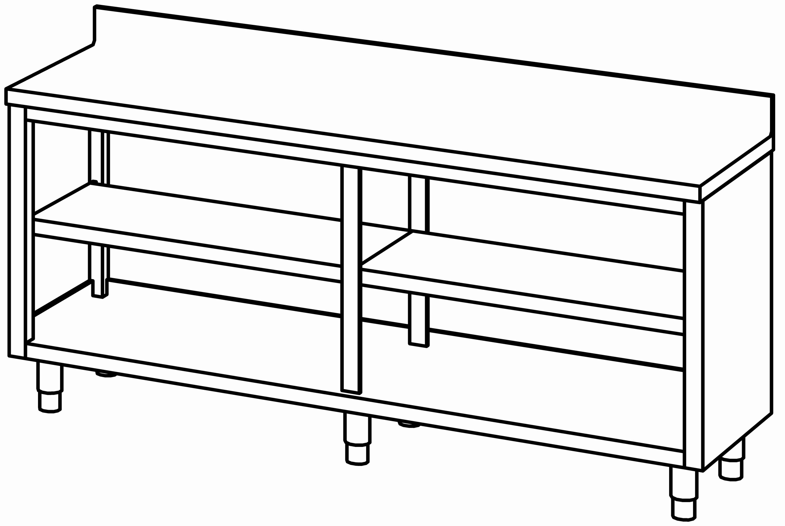 Arbeitsschrank 2000x600, offen, mit AK