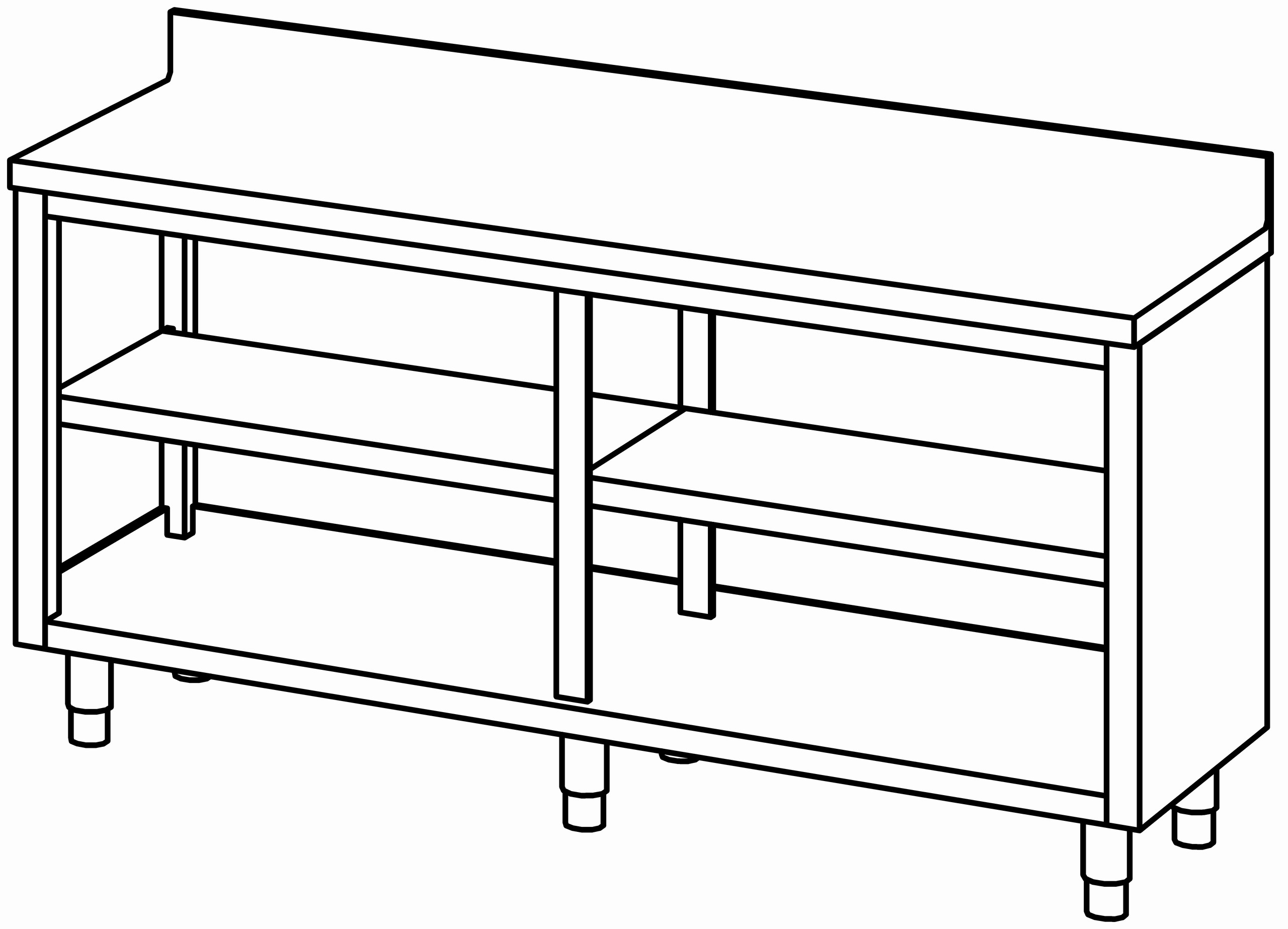 Arbeitsschrank 1800x600, offen, mit AK