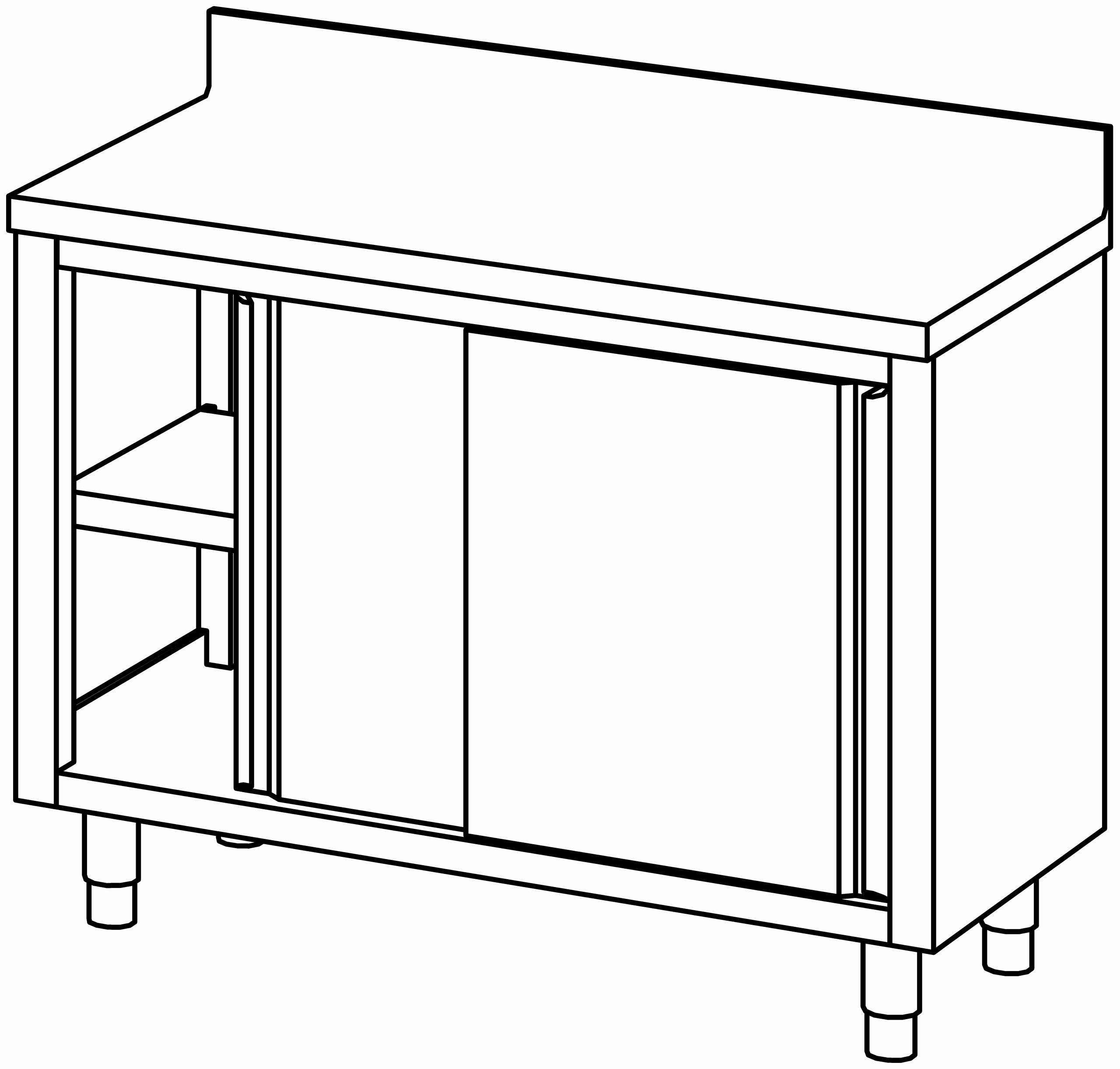 Arbeitsschrank 1200x600, S-Tür, mit AK