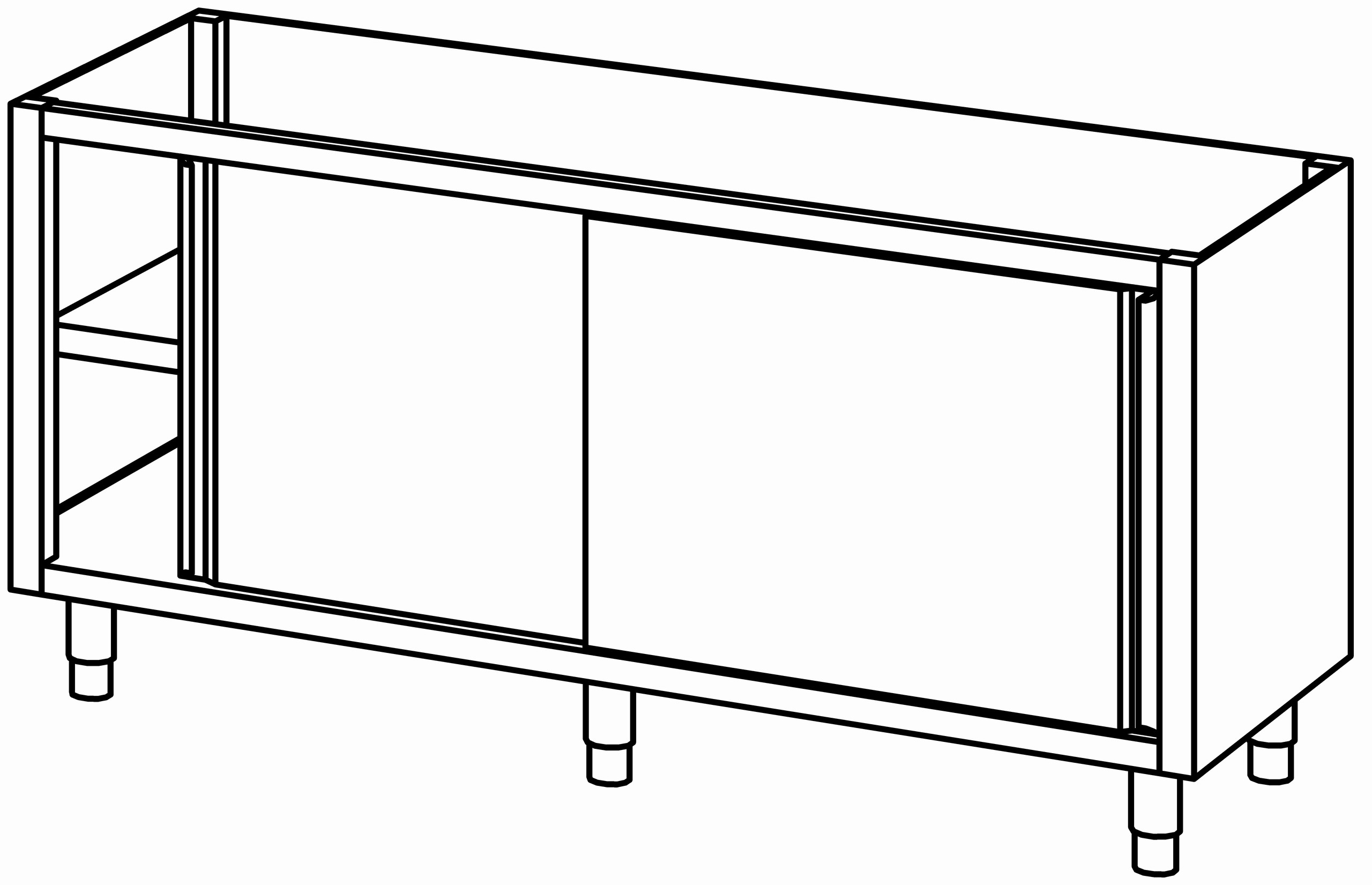 Schrankunterbau mit Schiebetür 1800x680