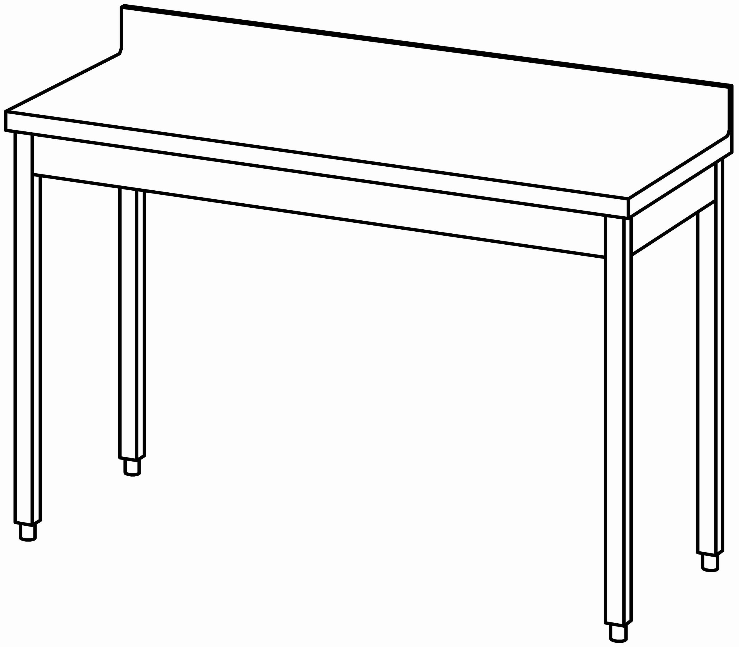 Arbeitstisch 1400x600, mit Aufkantung