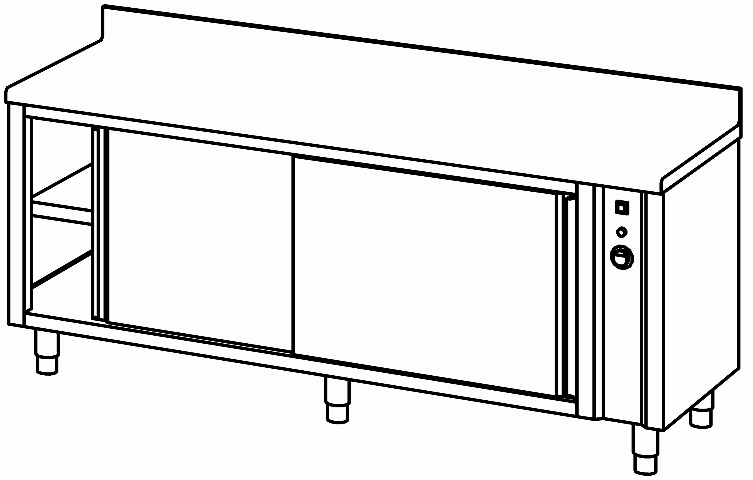 Wärmeschrank 2000x700, S-Tür, mit AK