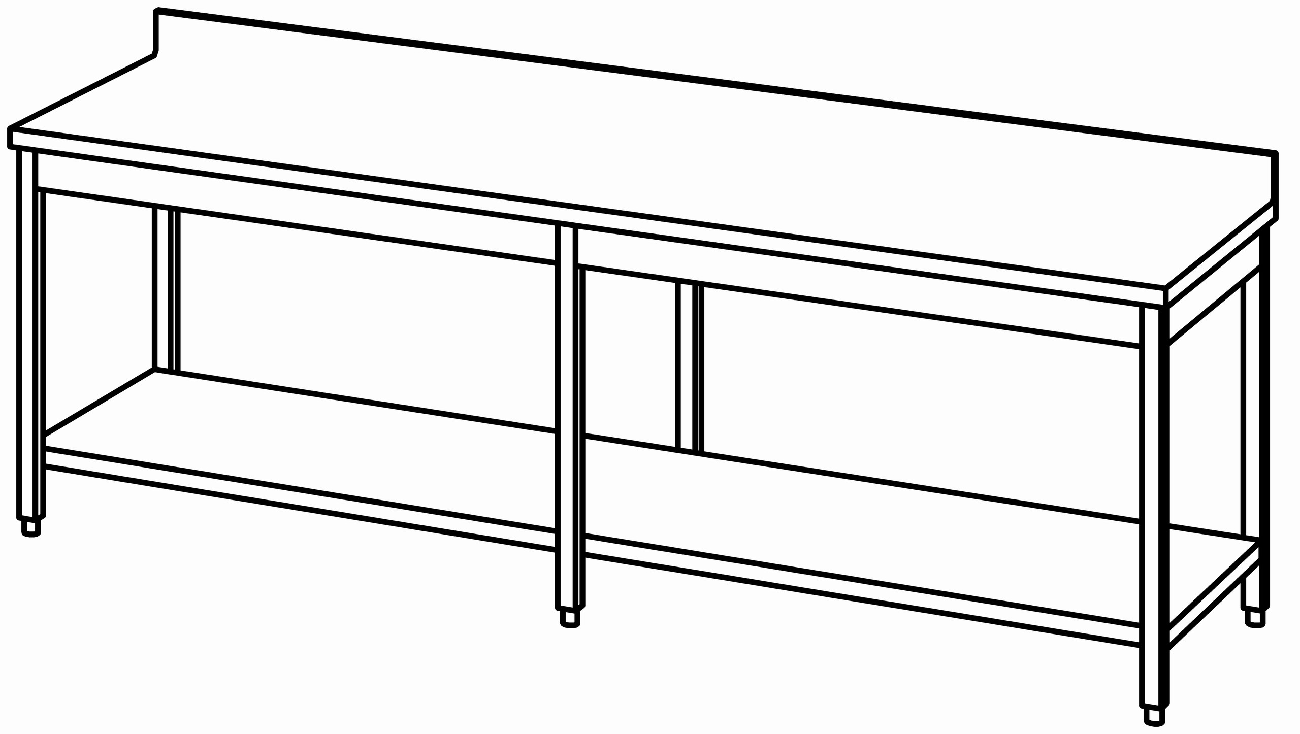 Arbeitstisch 2600x800, GB, mit Aufk.