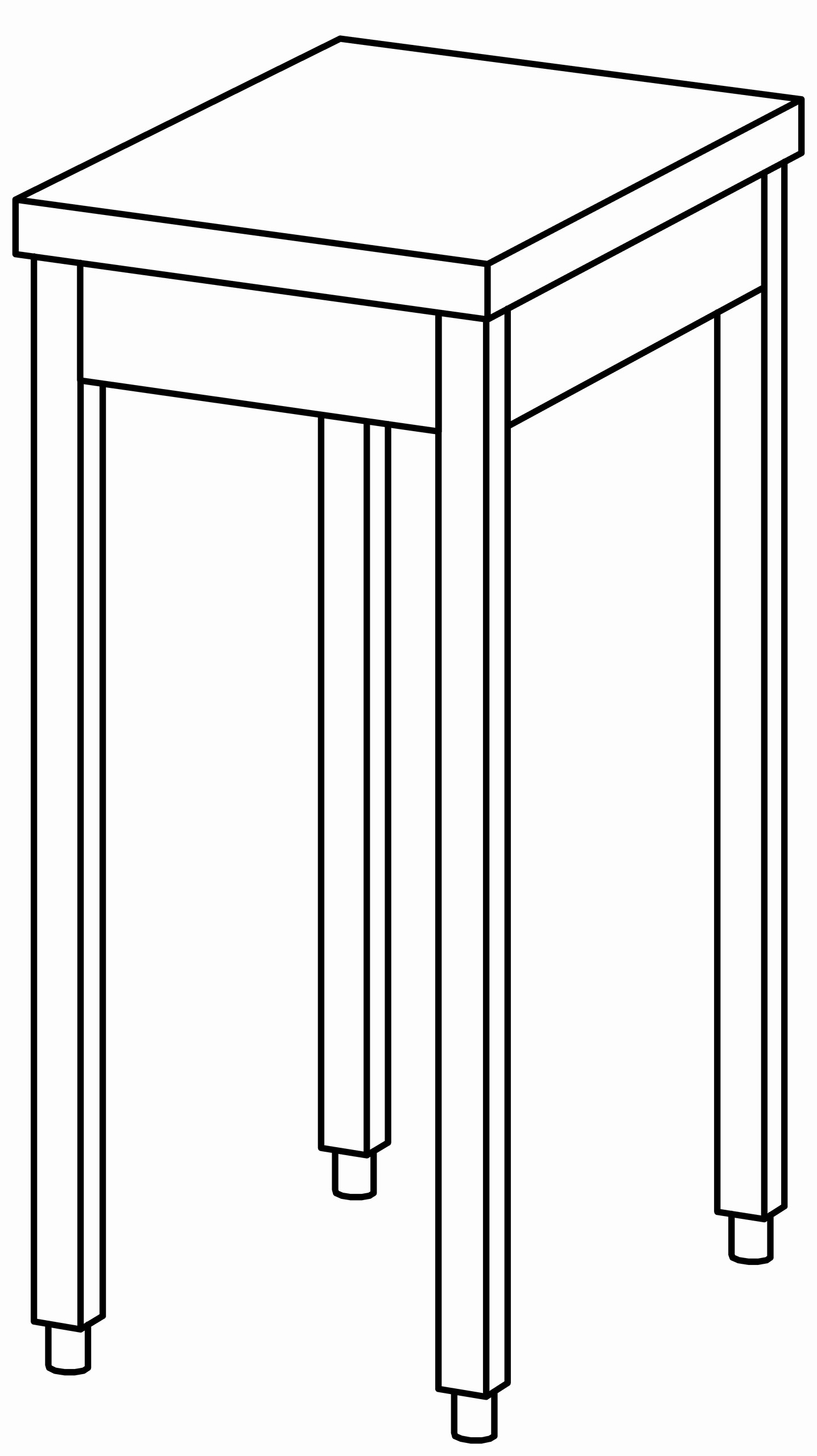 Arbeitstisch 400x600, ohne Aufkantung
