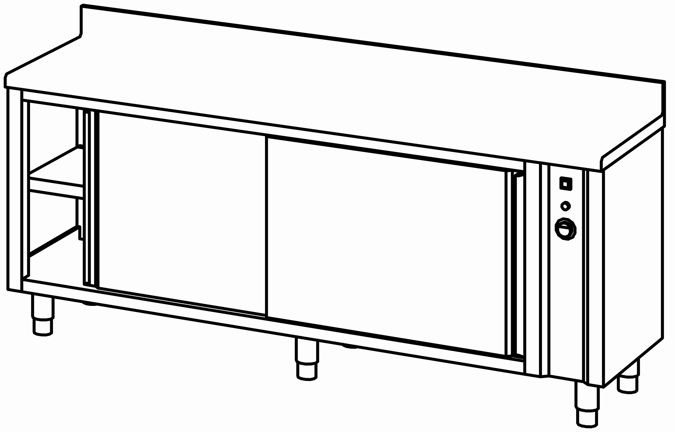 Wärmeschrank 2000x600, S-Tür, mit AK