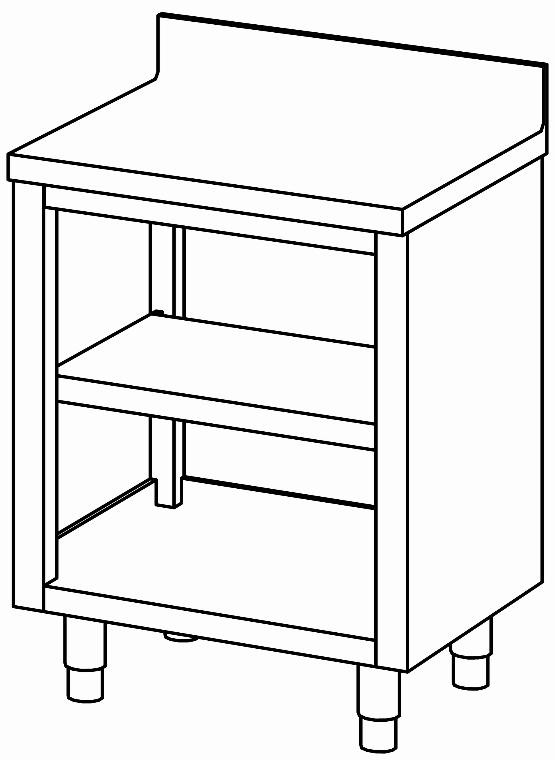 Arbeitsschrank 700x600, offen, mit AK