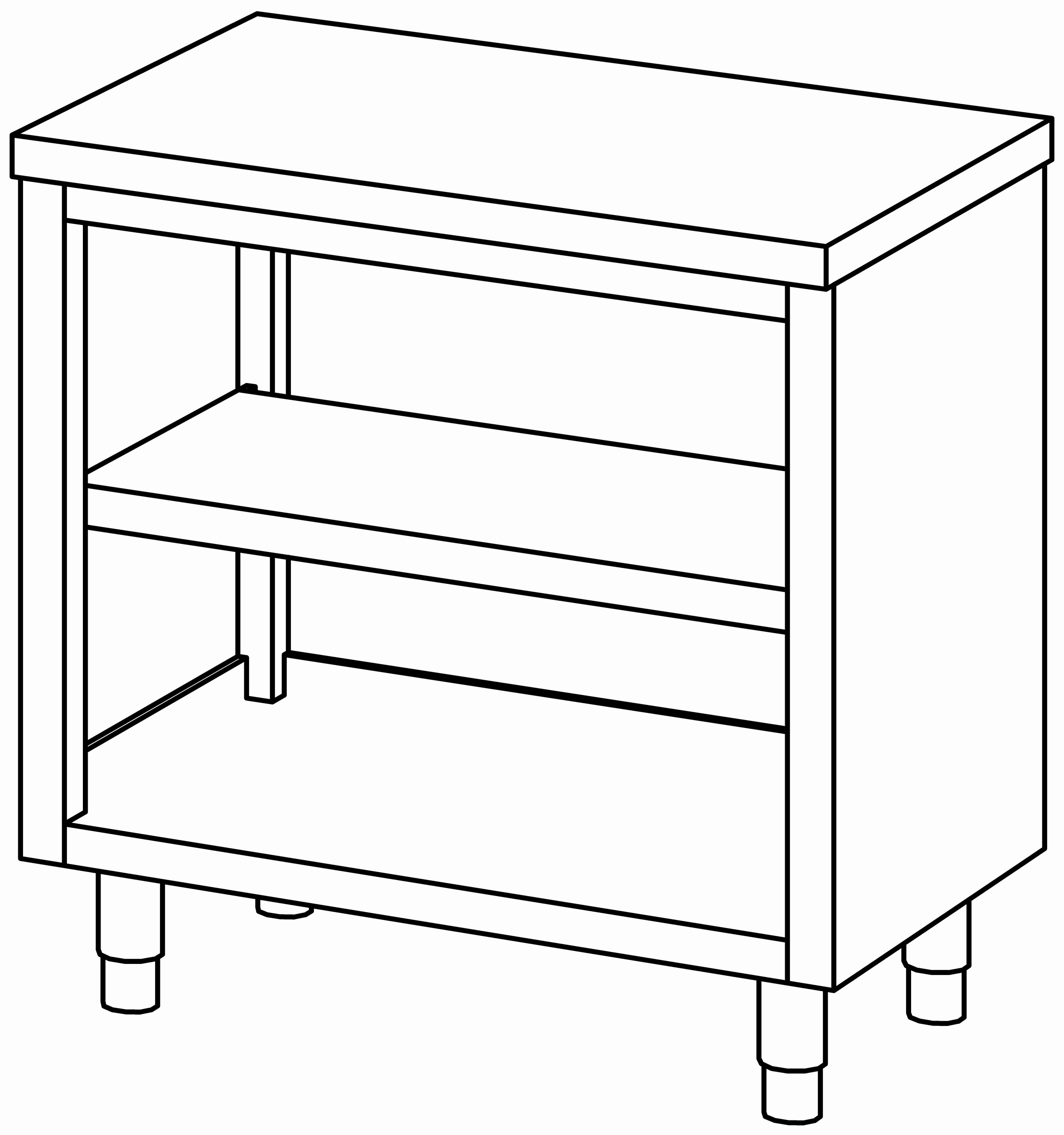 Arbeitsschrank 900x600, offen, ohne AK
