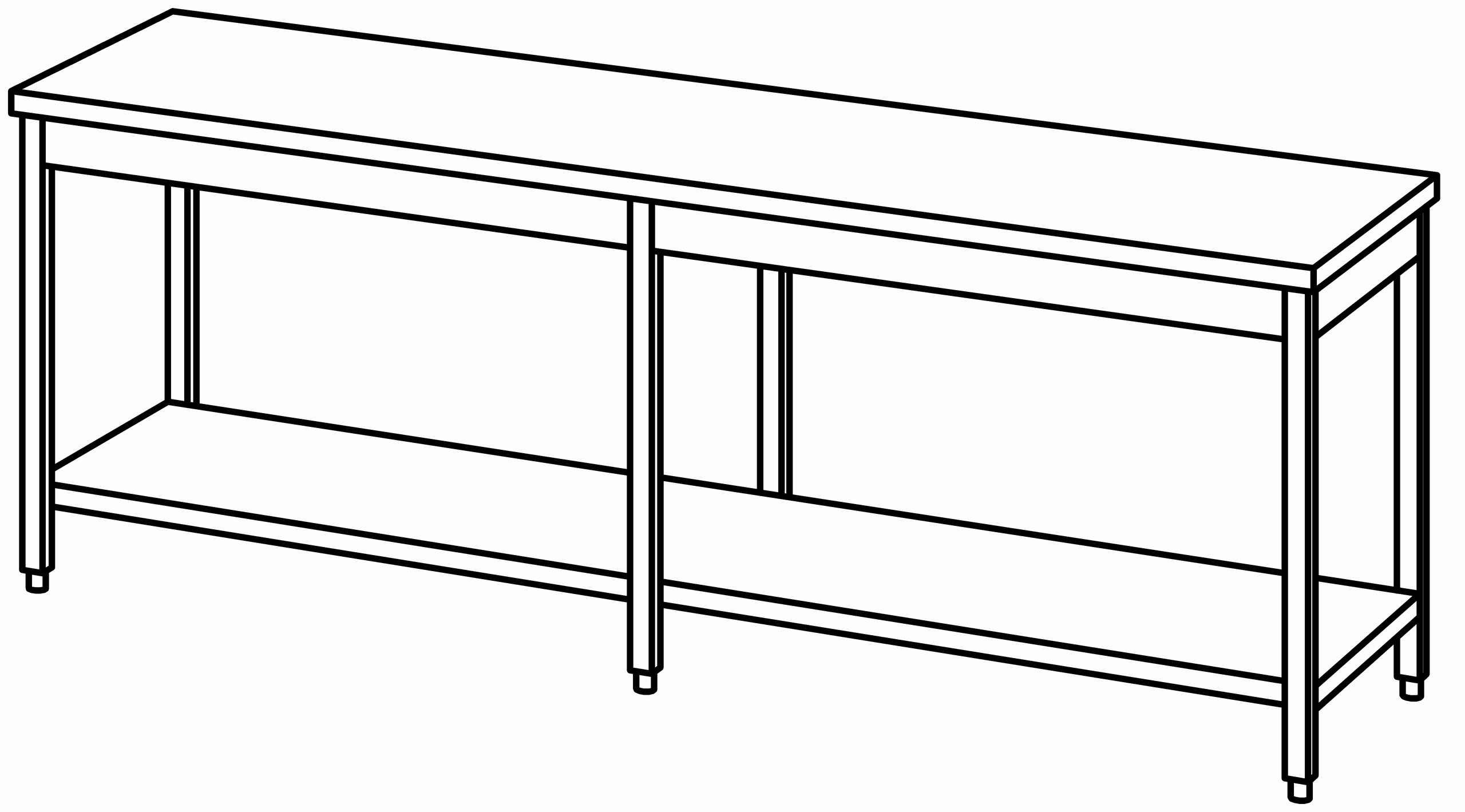 Arbeitstisch 2400x700, GB, ohne Aufk.