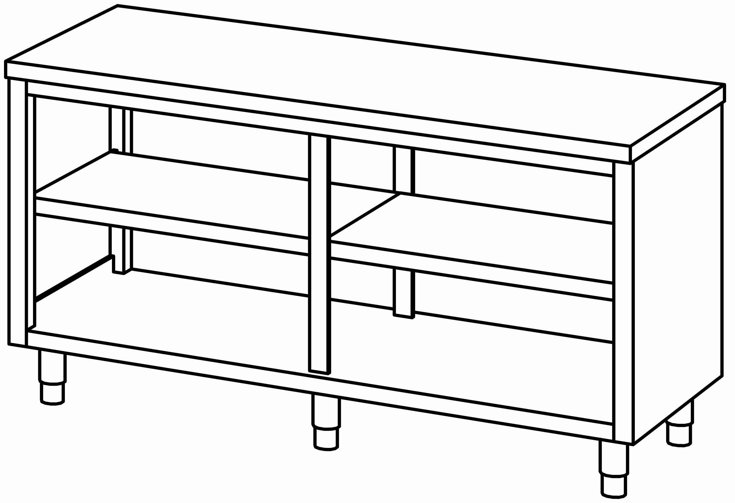 Arbeitsschrank 1700x700, beidseit. offen