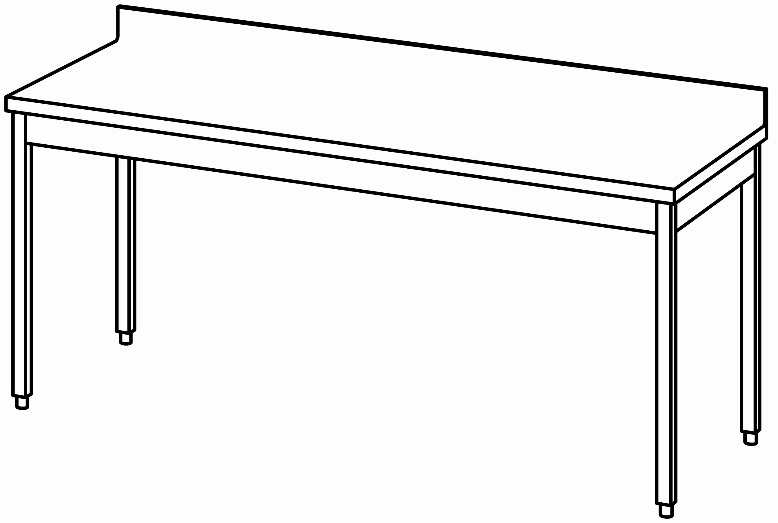 Arbeitstisch 2000x800, mit Aufkantung