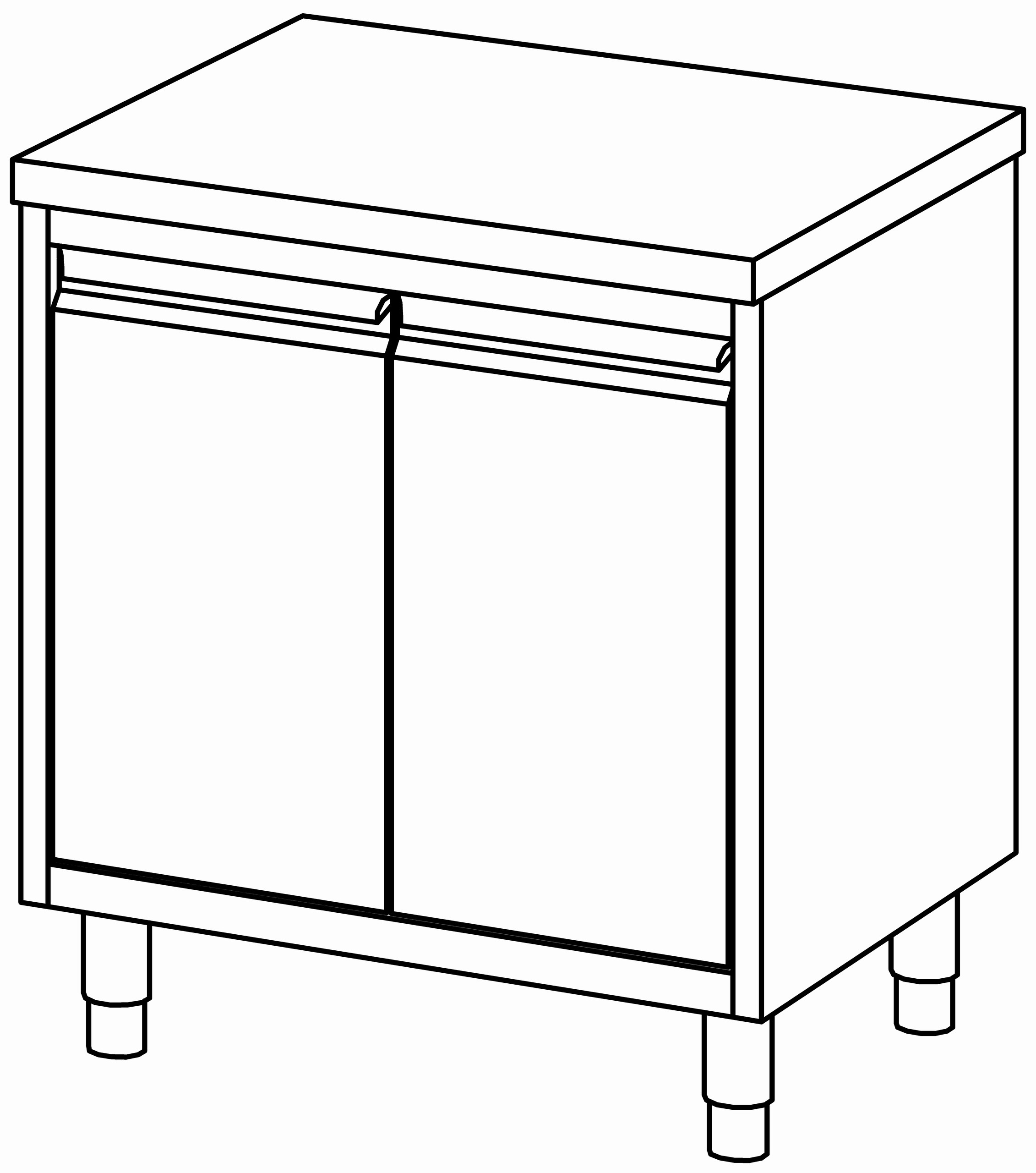 Arbeitsschrank 800x700, F-Tür, ohne AK