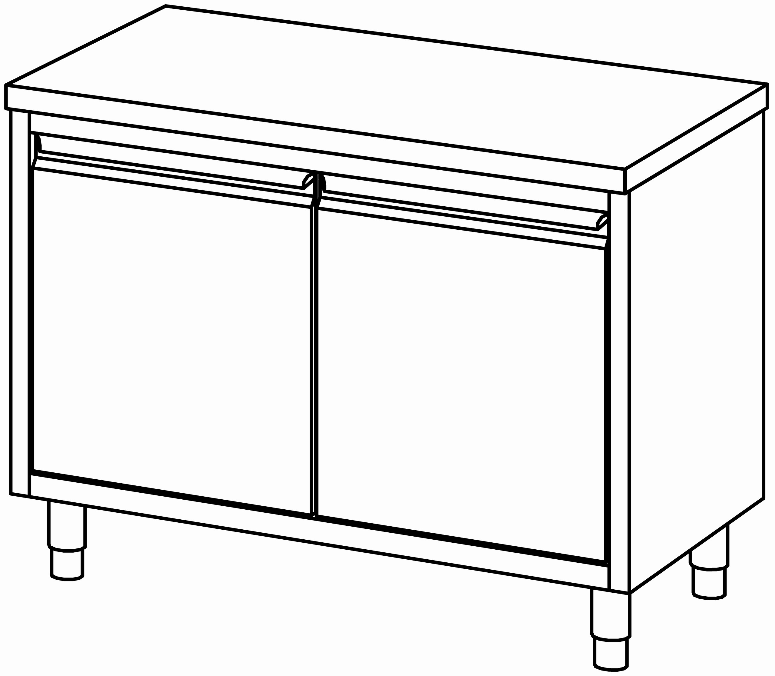 Arbeitsschrank 1200x700, F-Tür, ohne AK