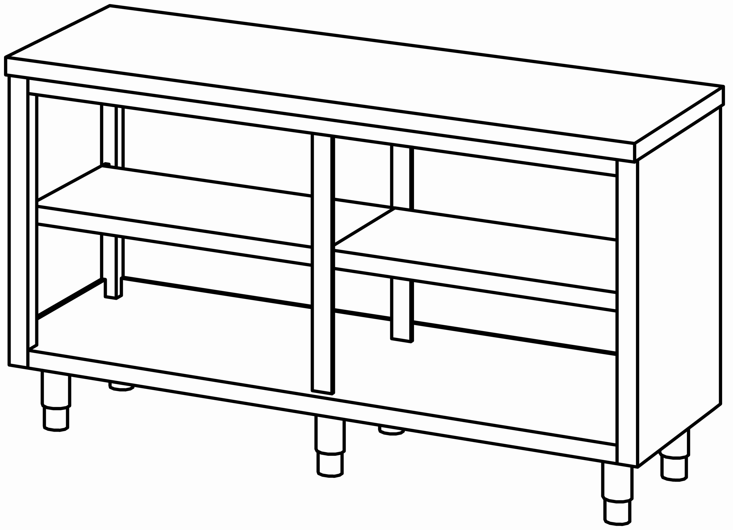 Arbeitsschrank 1600x600, offen, ohne AK