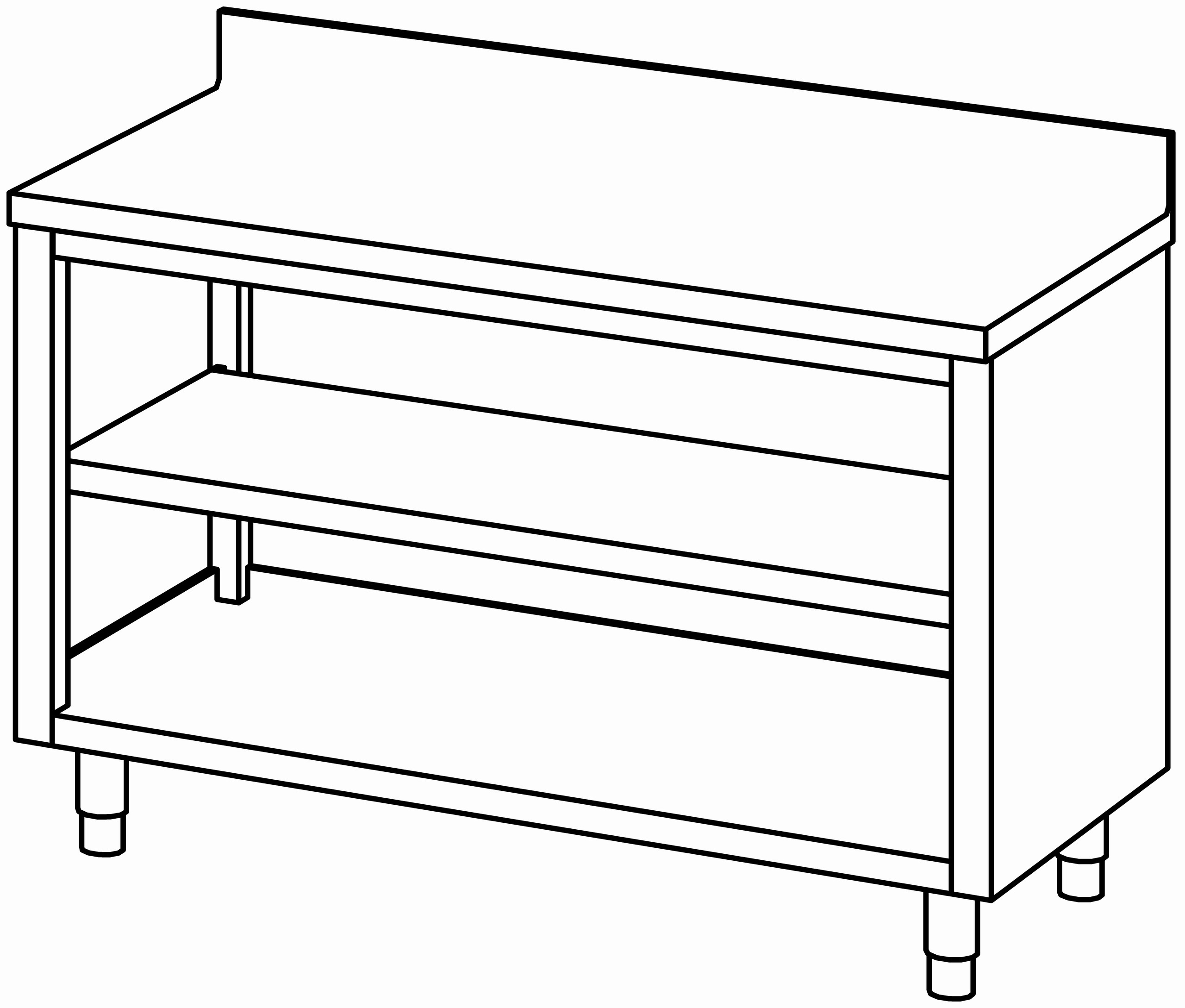 Arbeitsschrank 1400x700, offen, mit AK