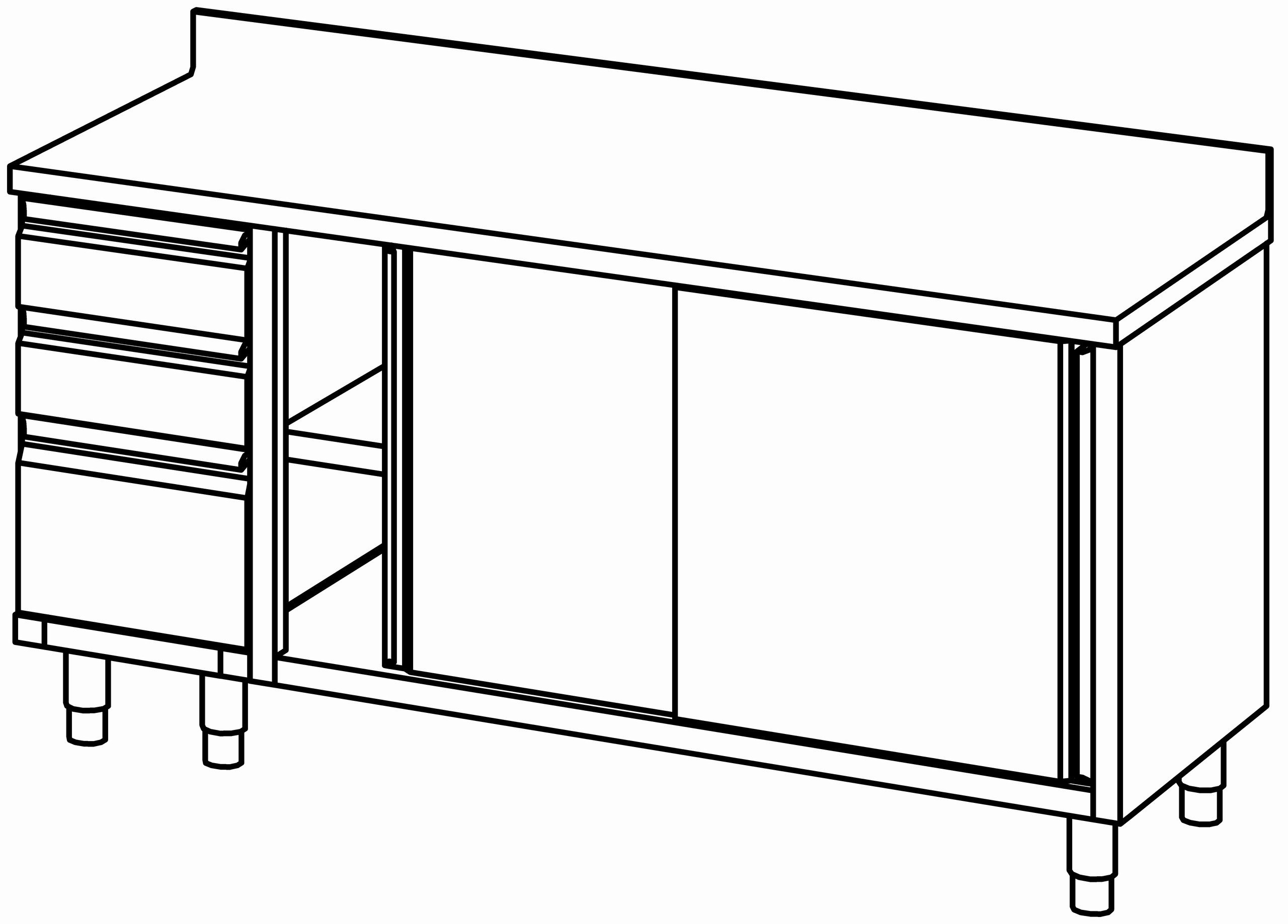 Arbeitsschrank 1800x700, S-Block li, AK