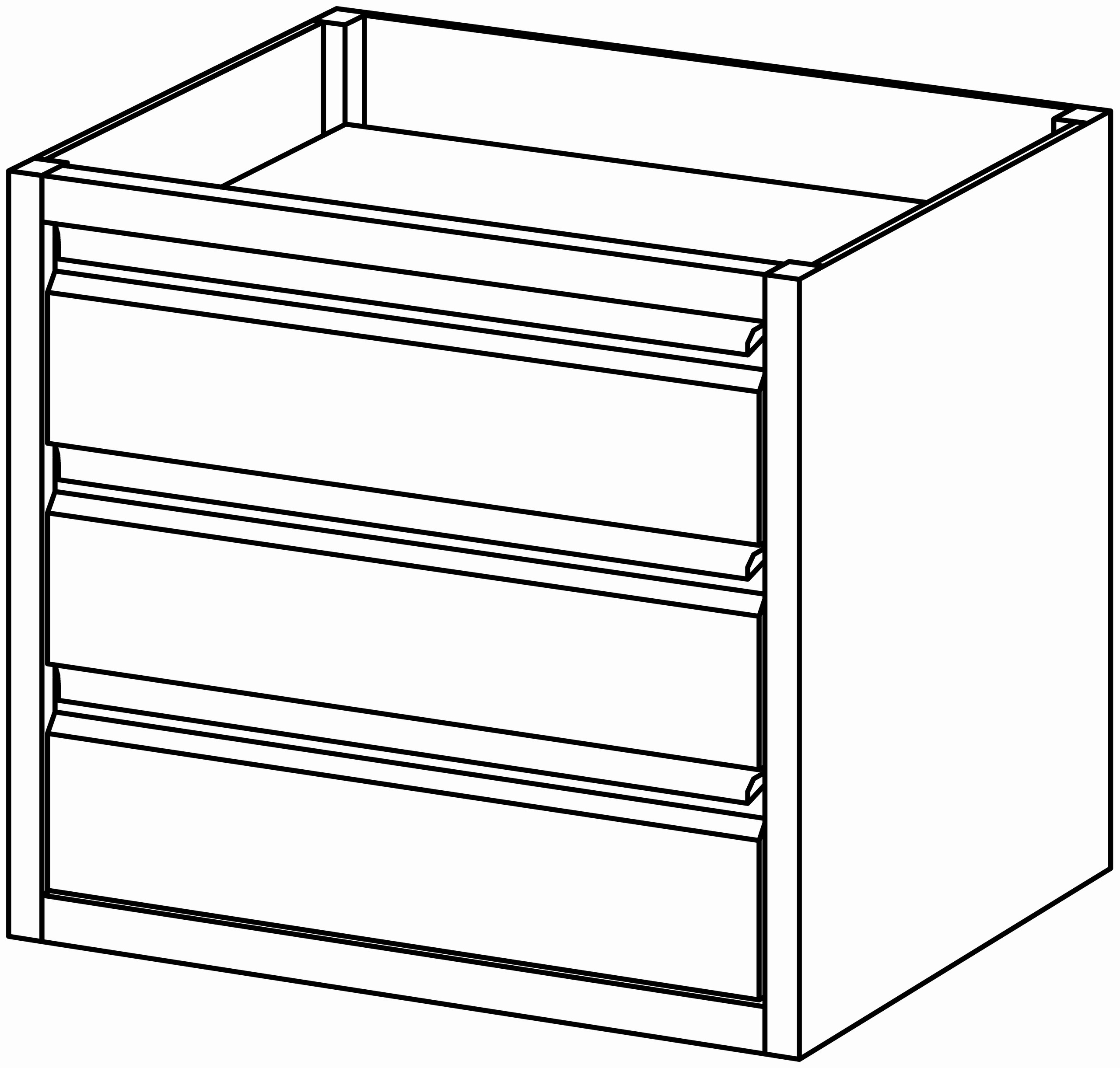 3er-Schubladenblock 600 für Tische T 600