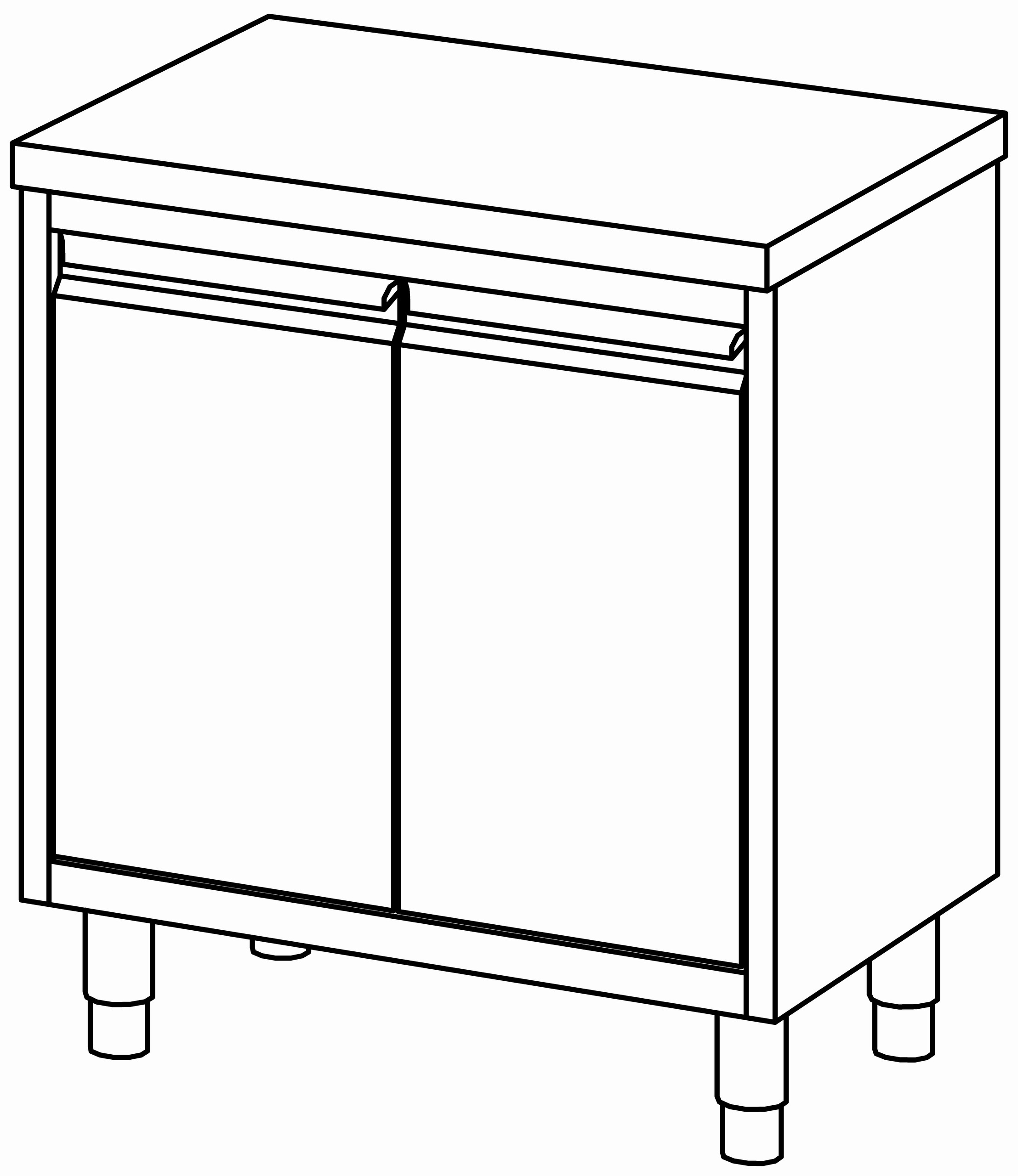Arbeitsschrank 800x600, F-Tür, ohne AK