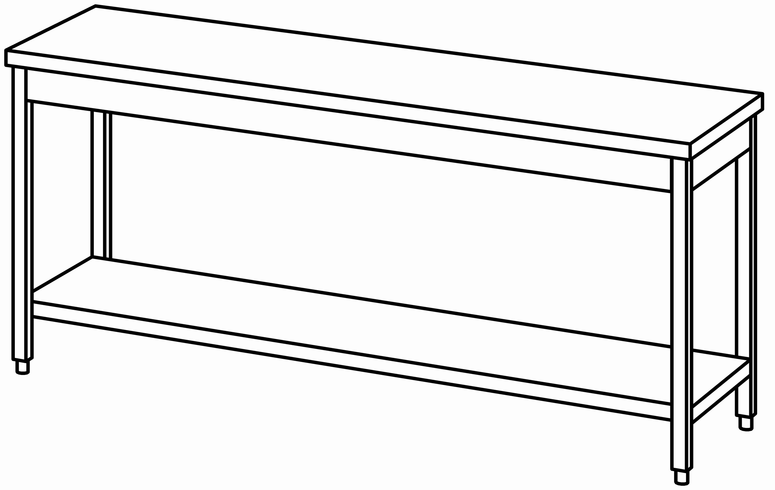 Arbeitstisch 2000x600, GB, ohne Aufk.