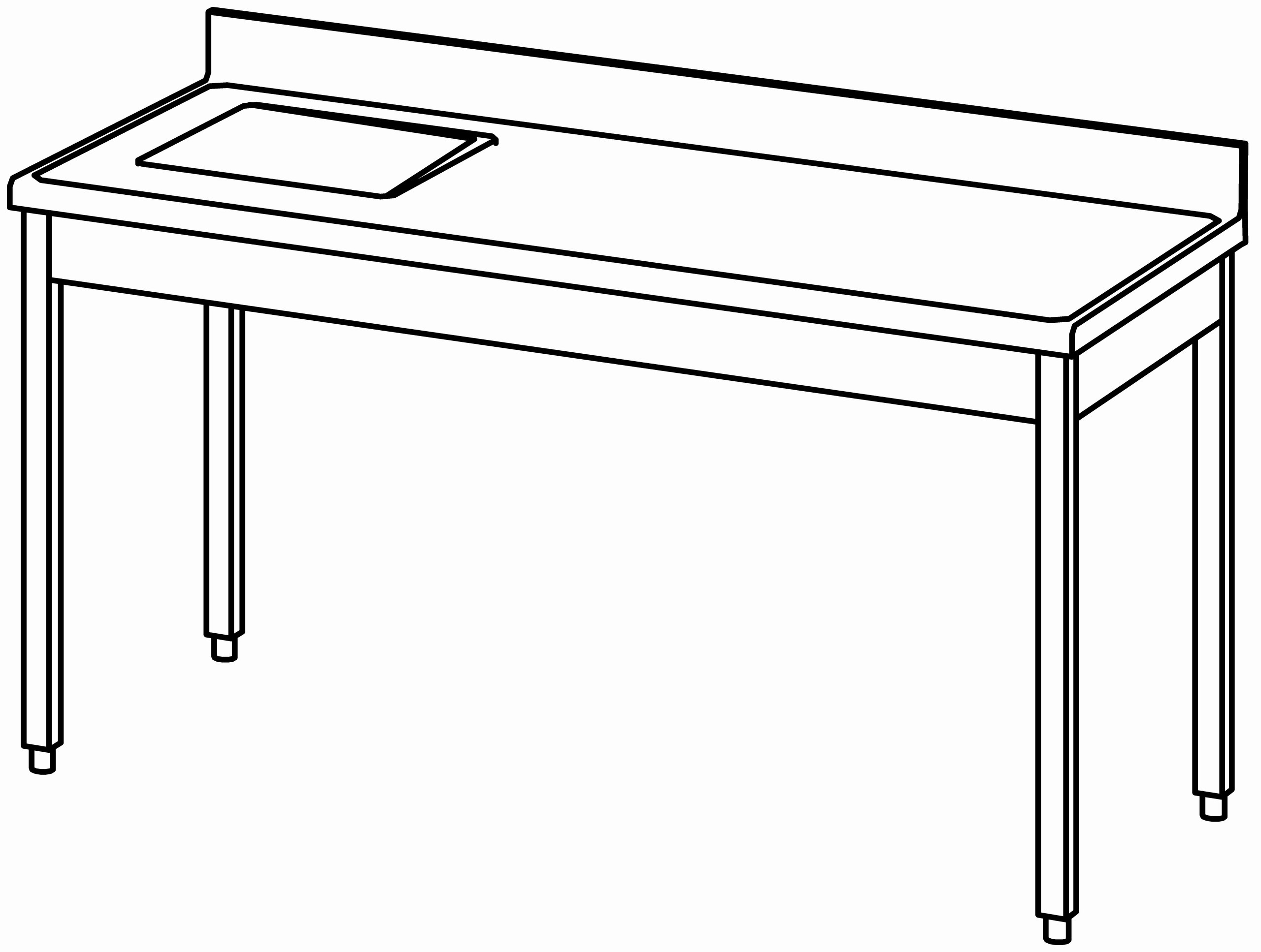 Arbeitstisch 1600x700, mit Becken links