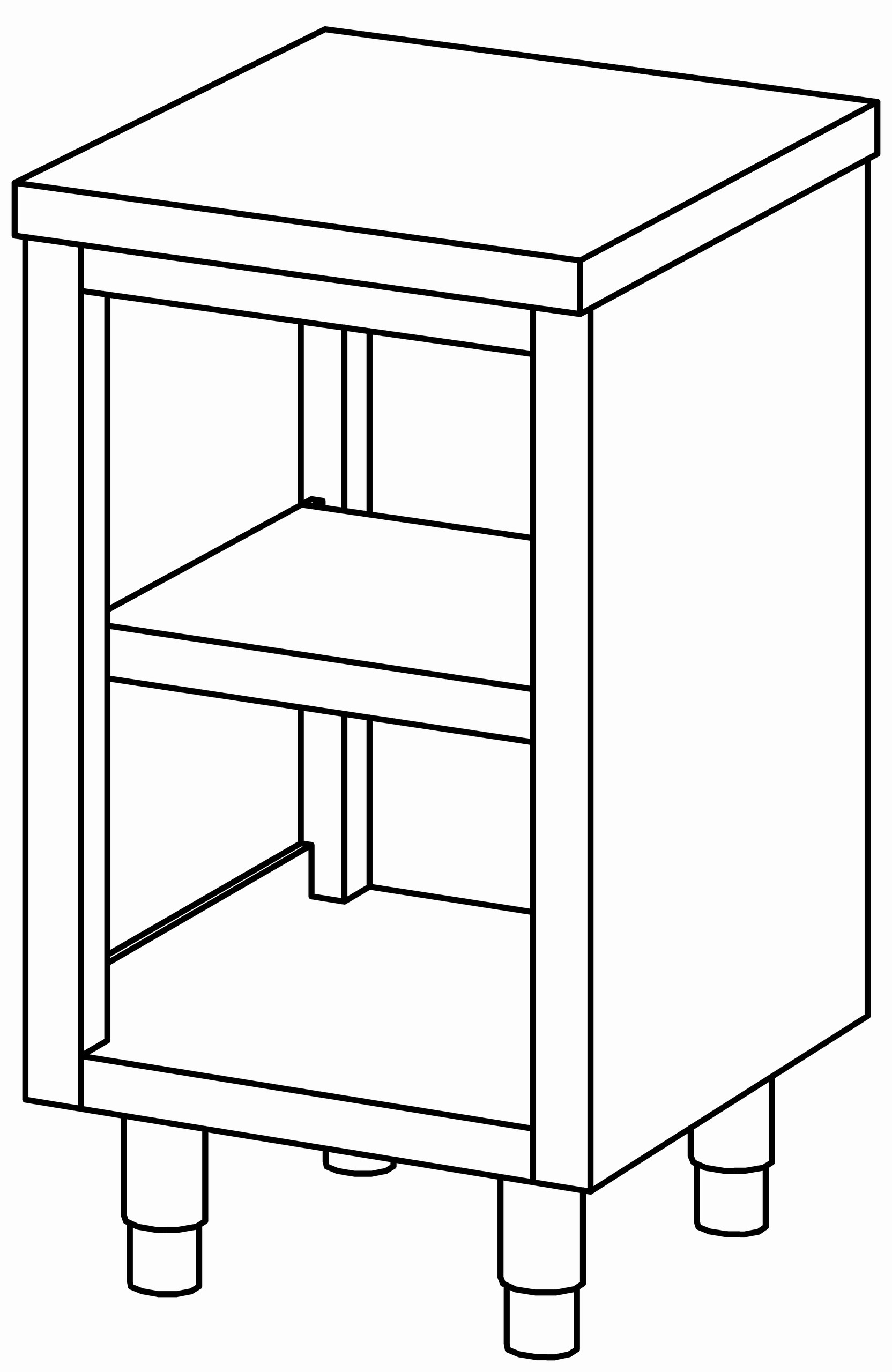 Arbeitsschrank 500x600, beidseit. offen