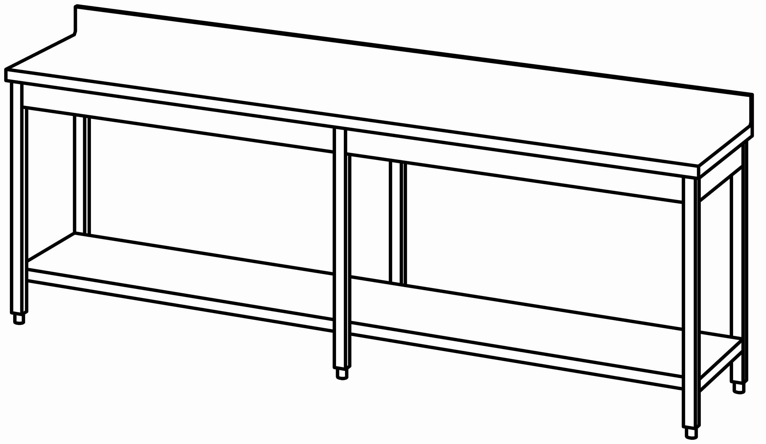 Arbeitstisch 2500x600, GB, mit Aufk.