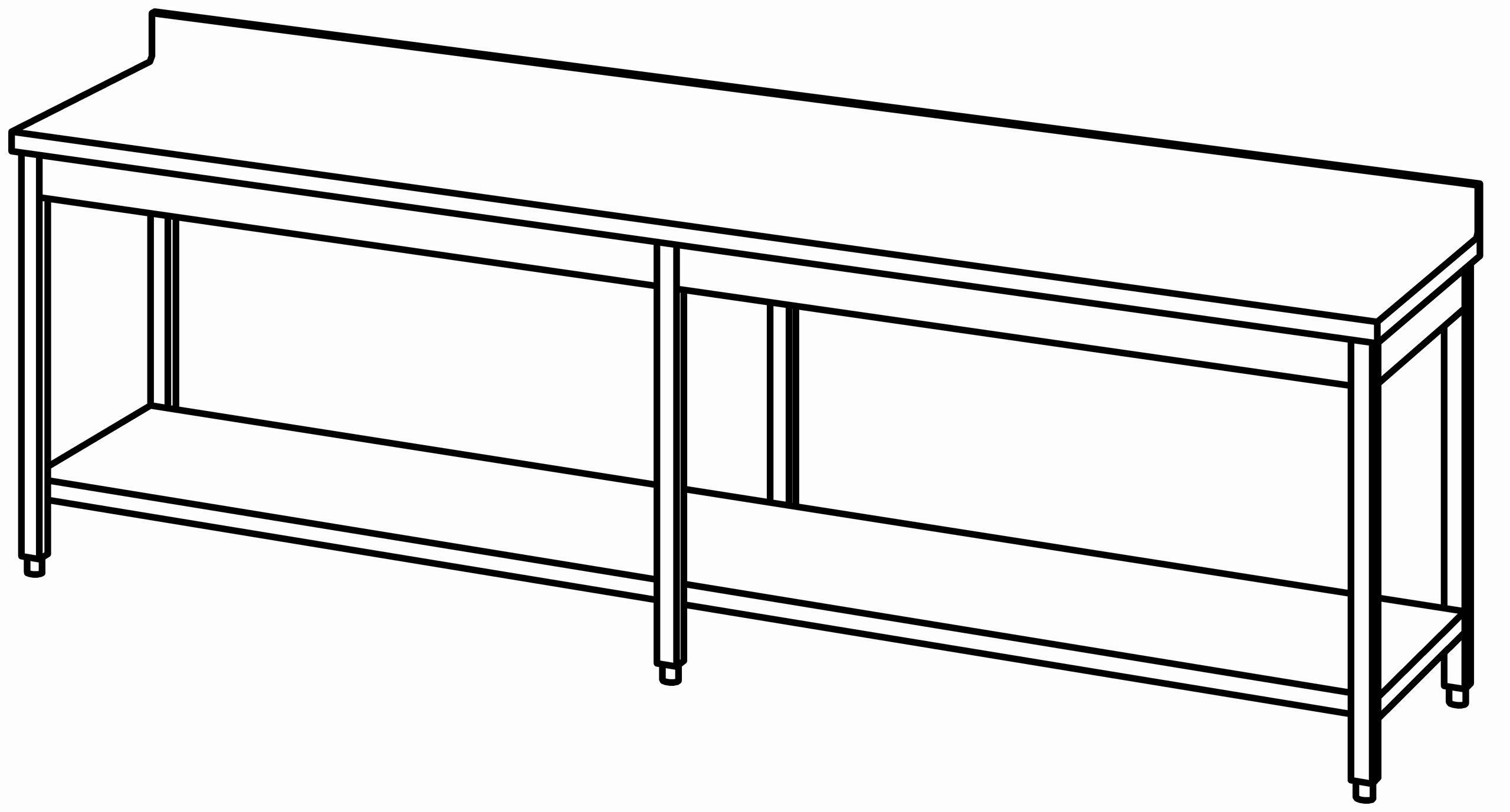 Arbeitstisch 2800x700, GB, mit Aufk.