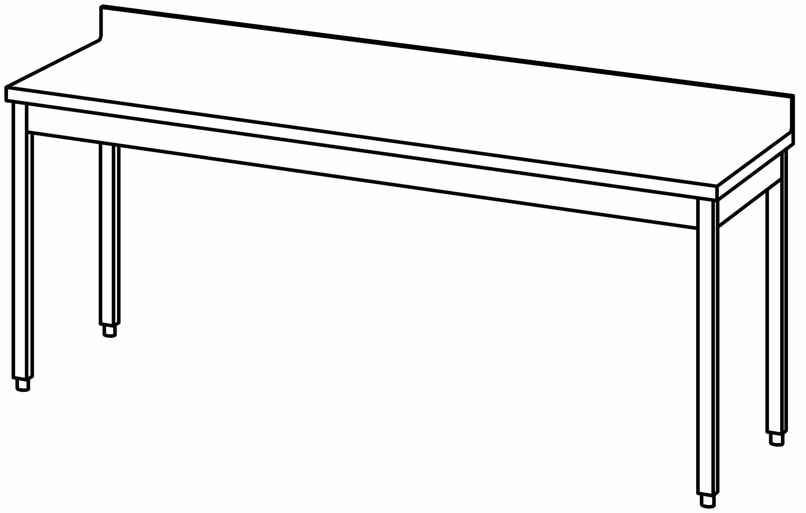 Arbeitstisch 2200x700, mit Aufkantung